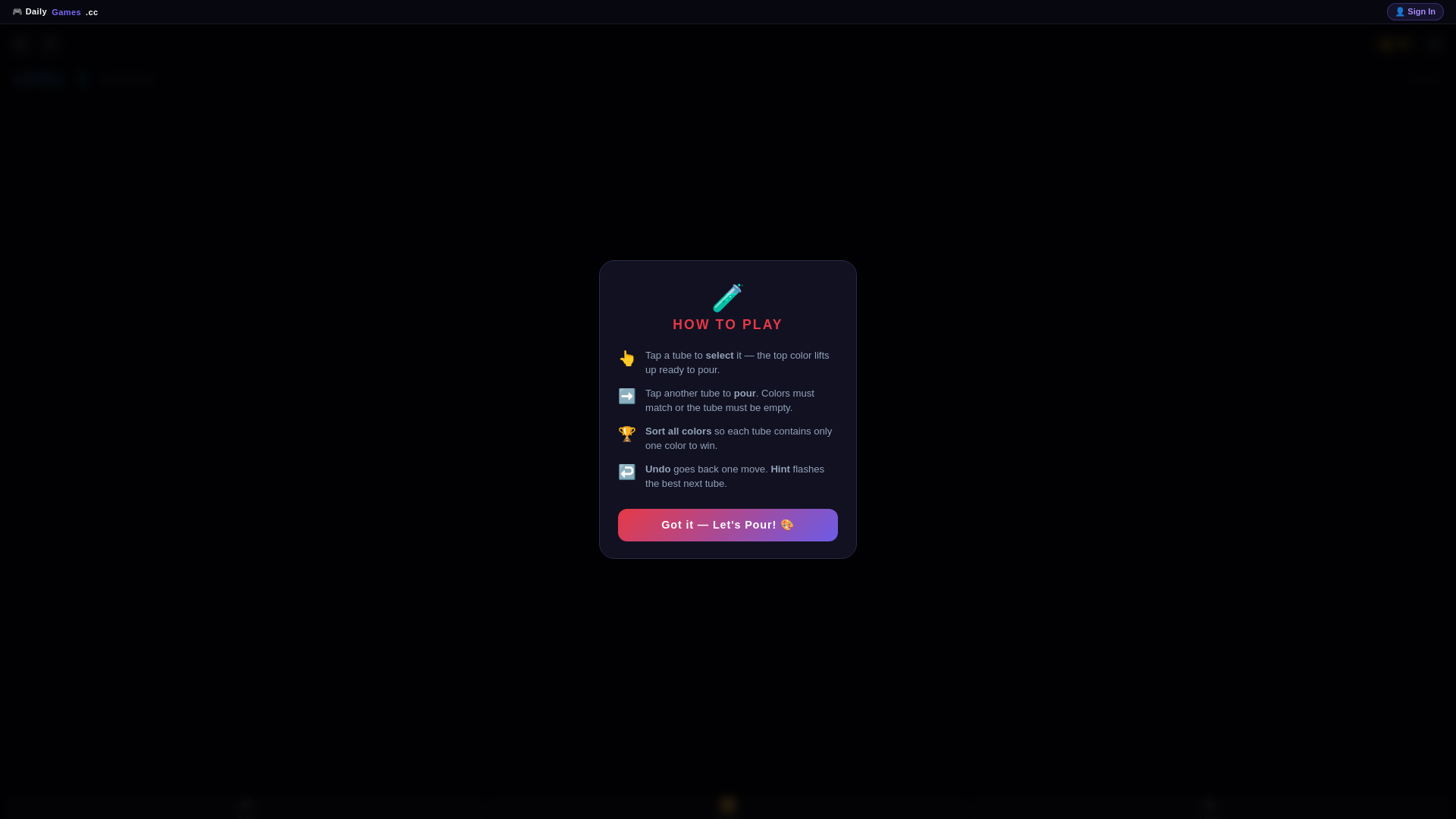 website screenshot of https://the-pour-game.pages.dev/