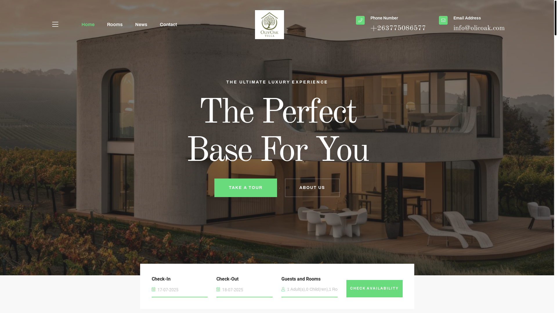 website screenshot of https://olivoakvilla.com/