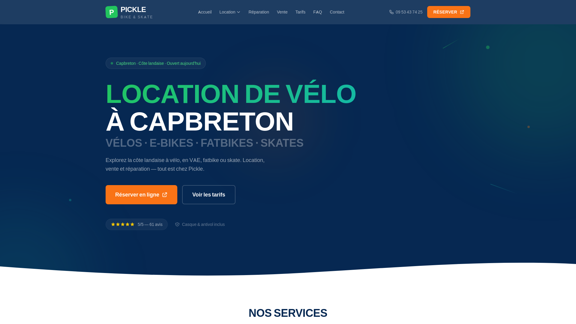 website screenshot of https://pickle-bike-skate.pages.dev/