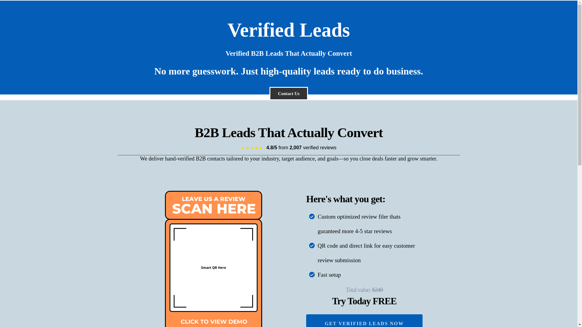 website screenshot of https://verifiedleads.my/