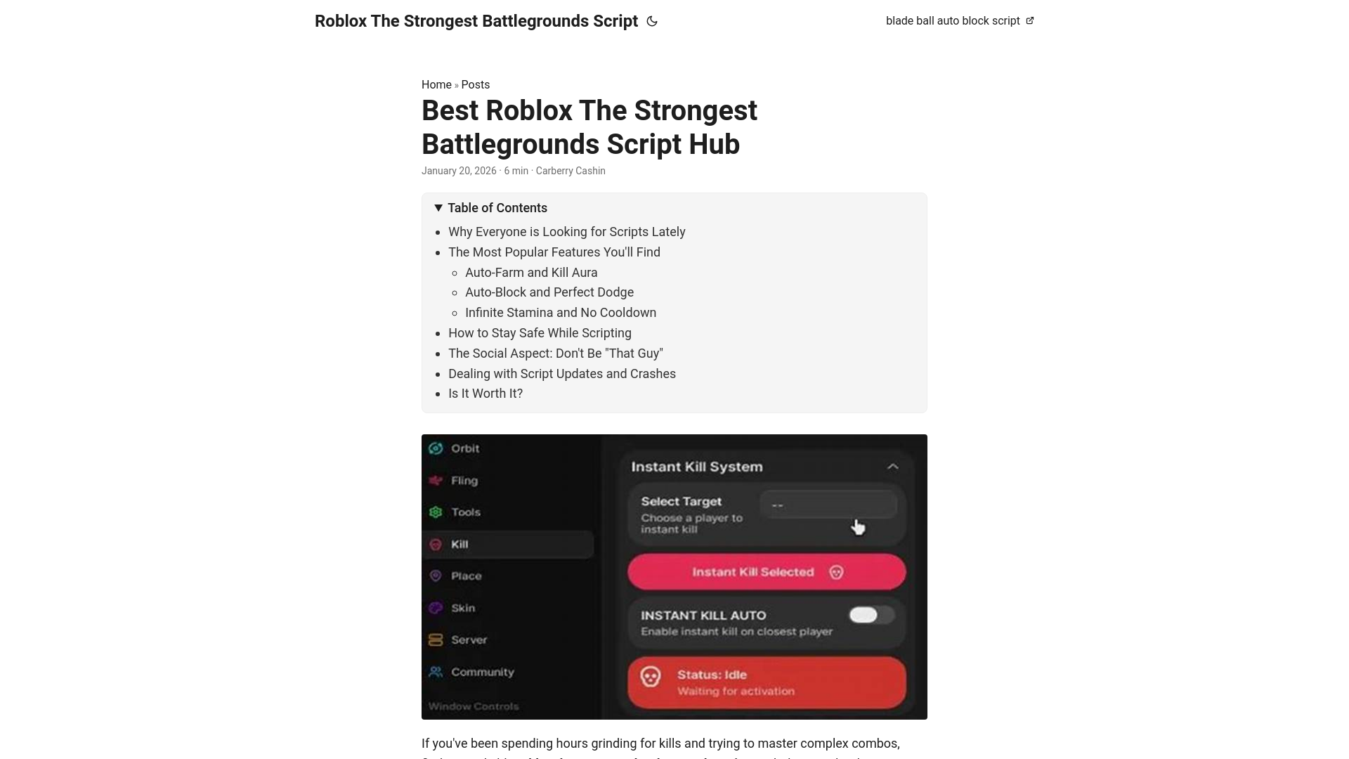 website screenshot of https://robloxthestrongestbattlegroundsscript.pages.dev/