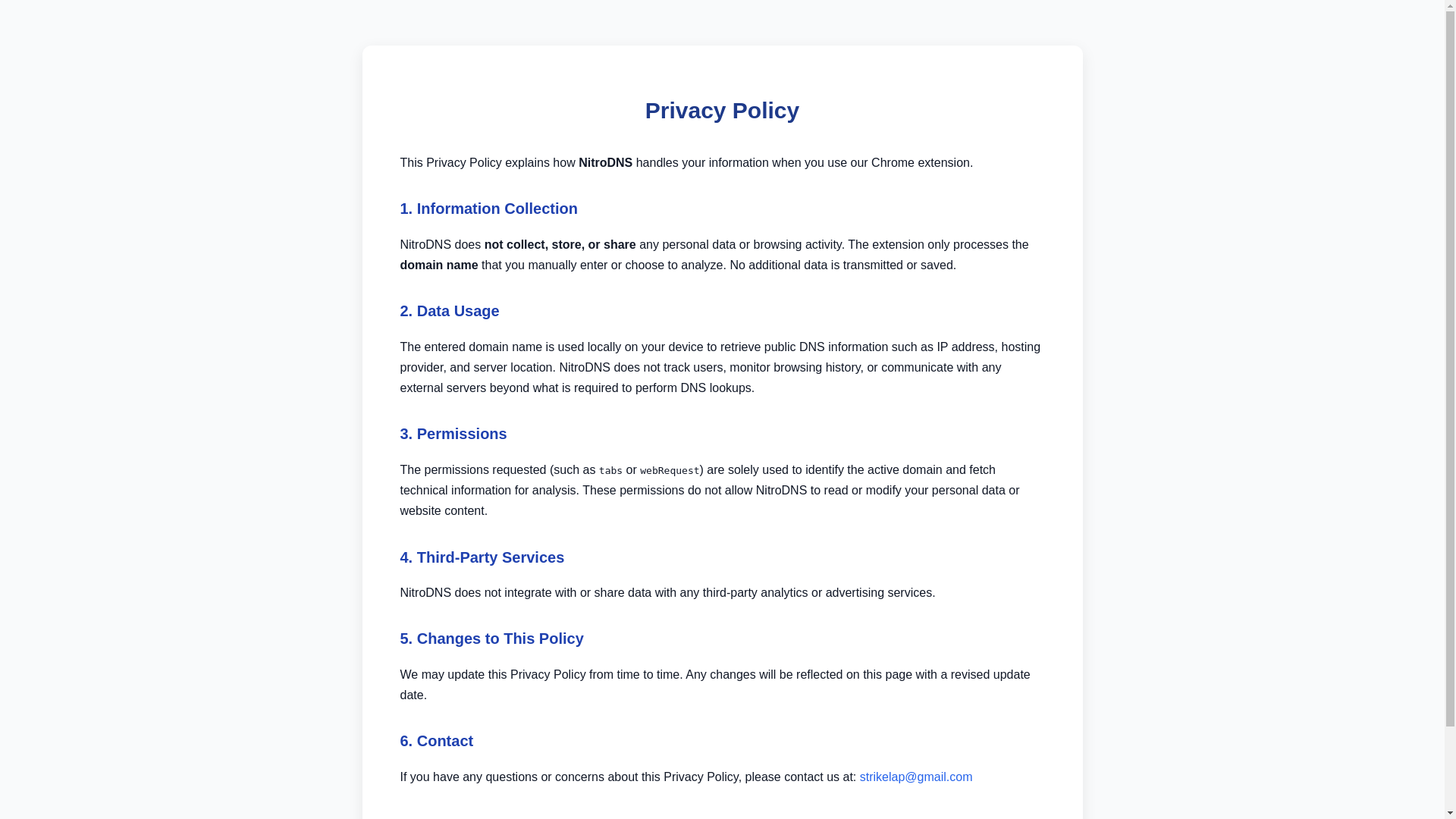 website screenshot of https://nitrodns-privacy-policy.pages.dev/