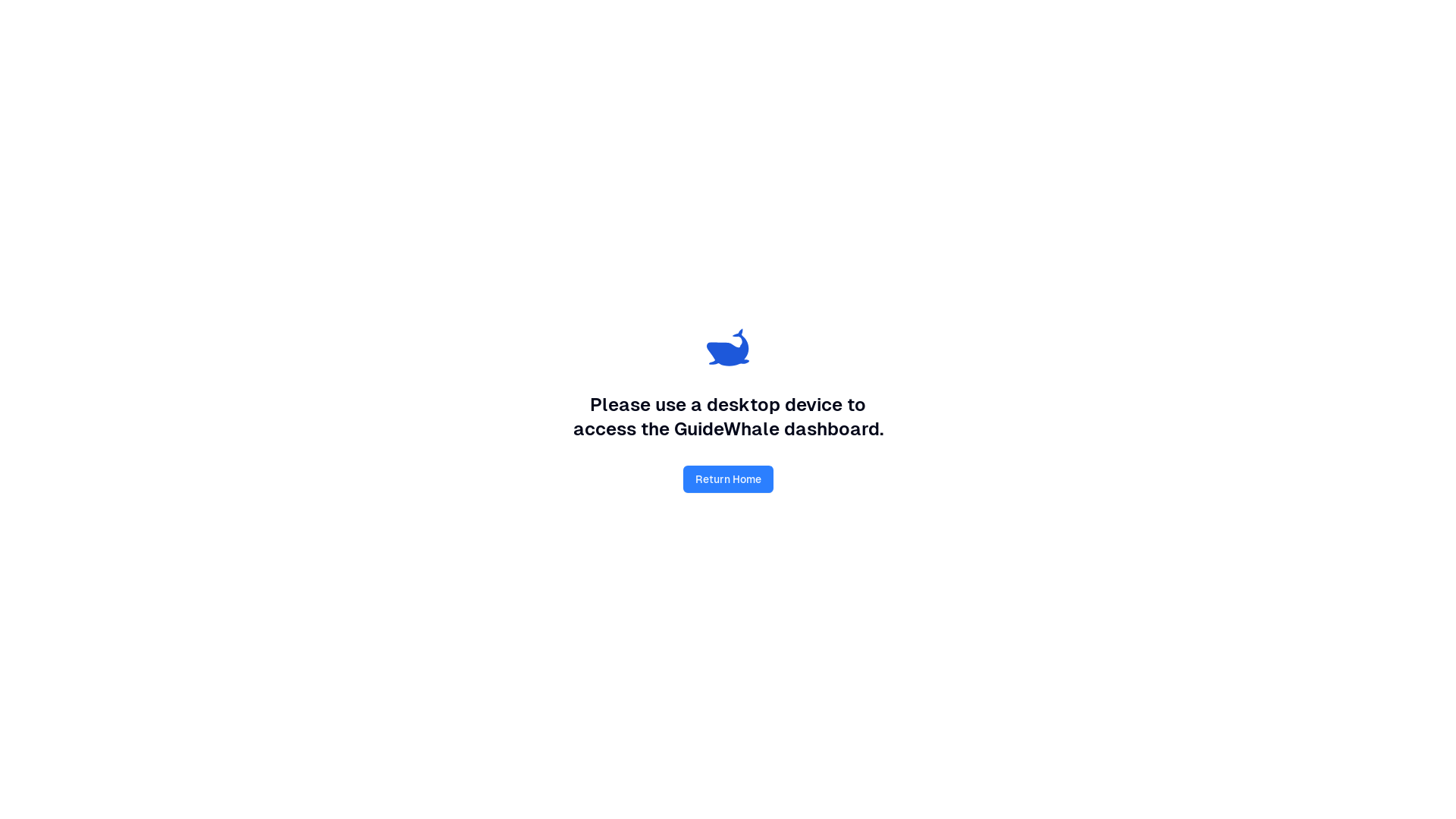 website screenshot of https://guide-whale-dashboard.pages.dev/