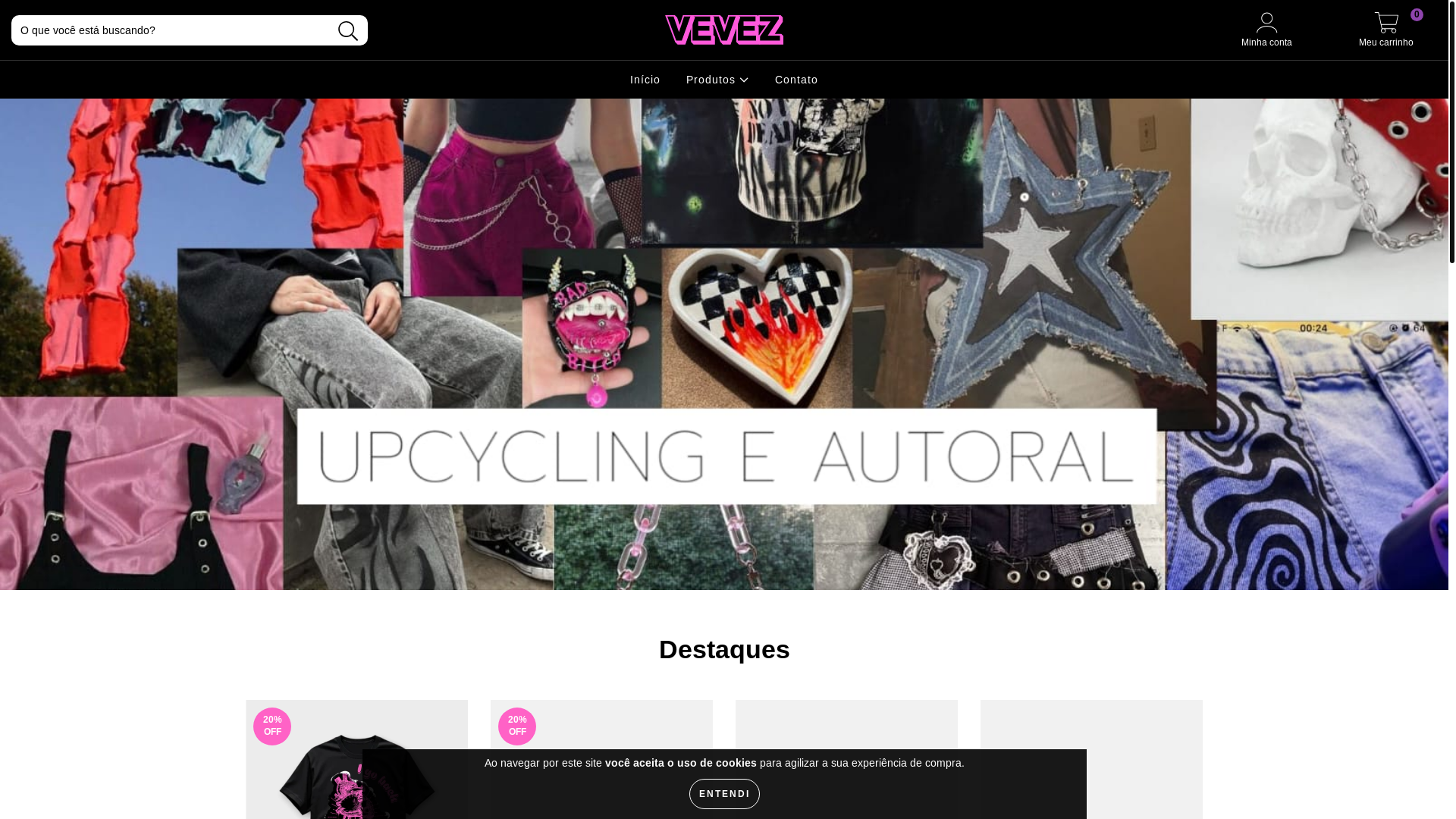 website screenshot of https://vevez.com.br/