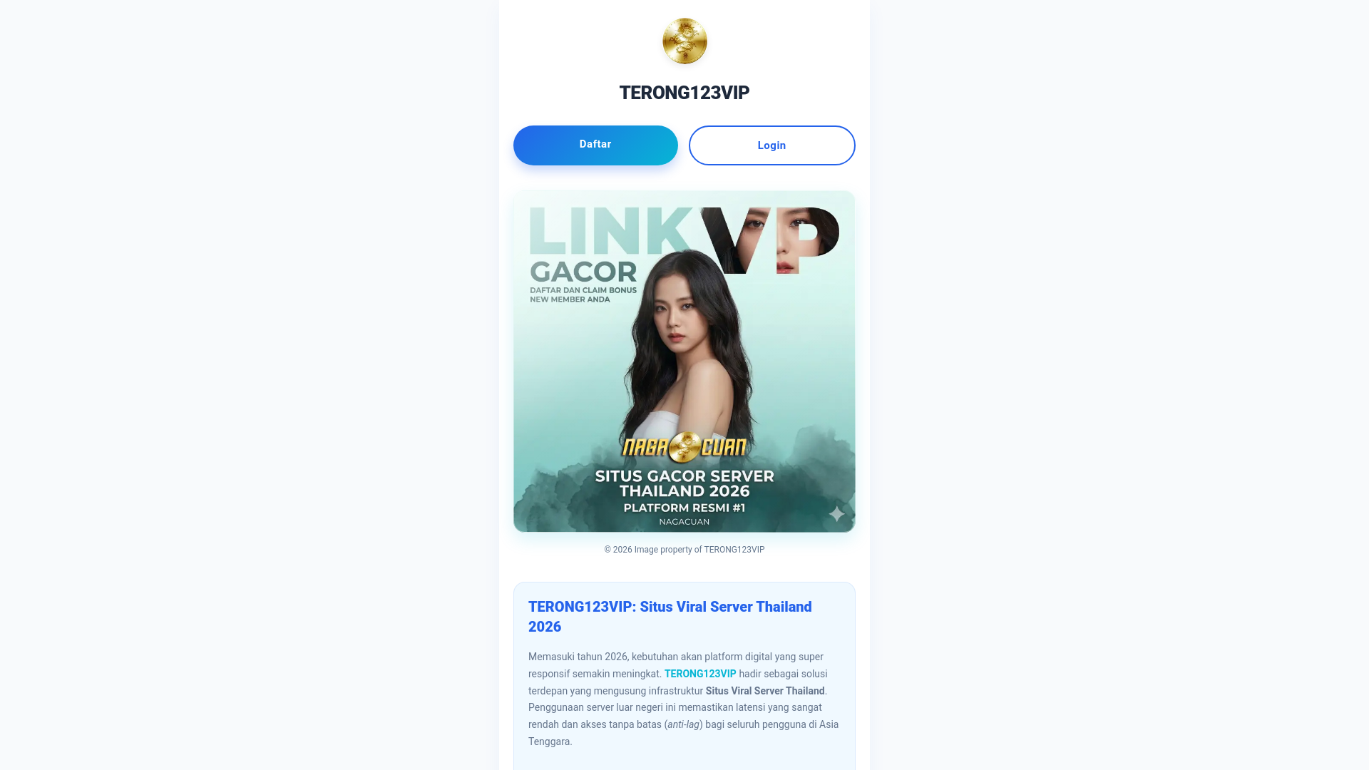 website screenshot of https://terong123vip.site