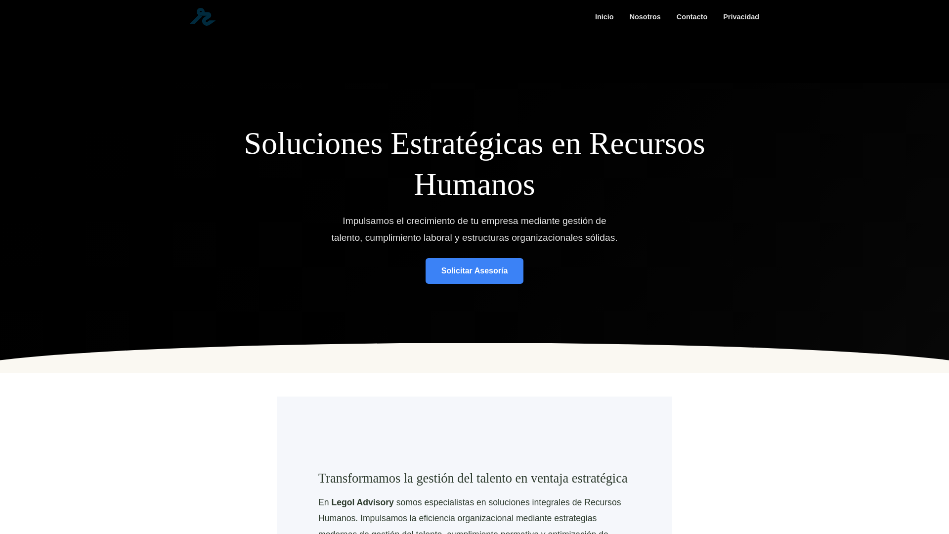 website screenshot of https://legoladvisory.com/