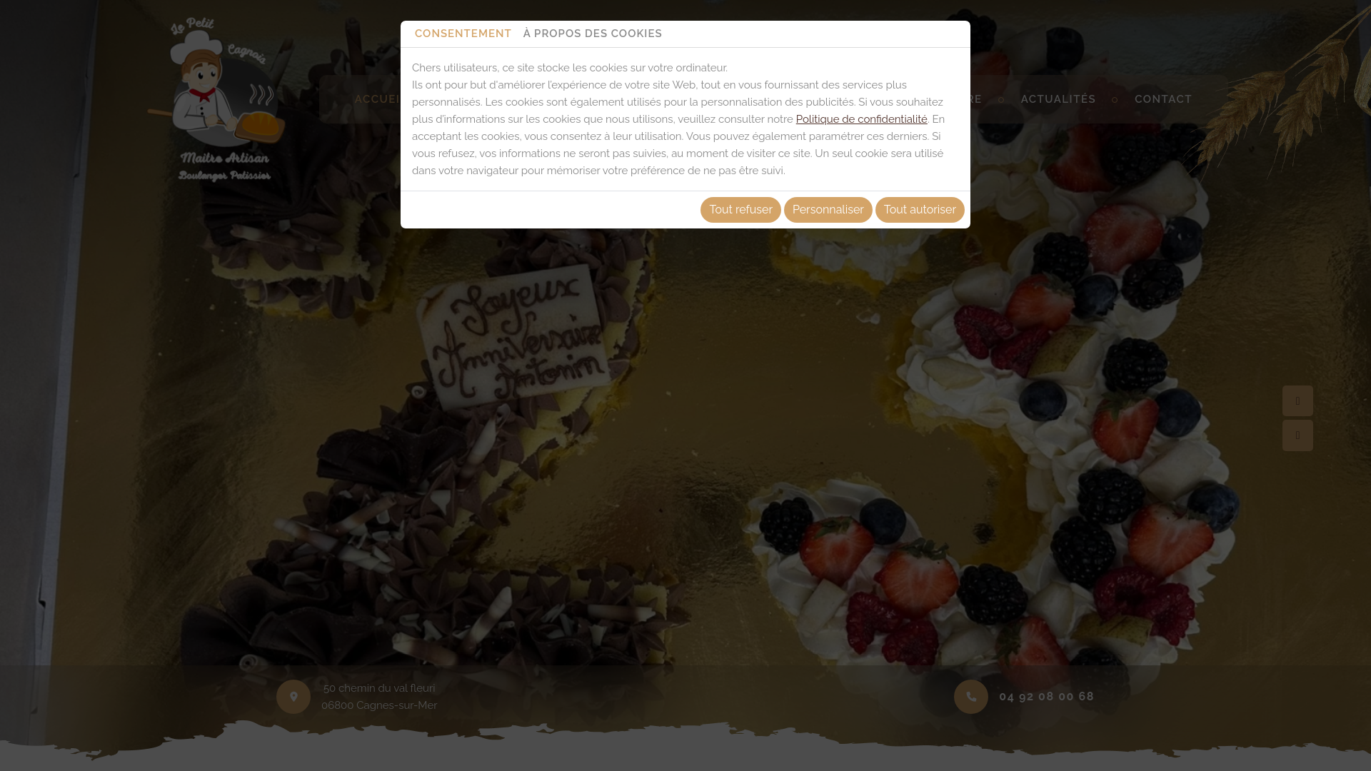 website screenshot of https://lepetitcagnois.fr