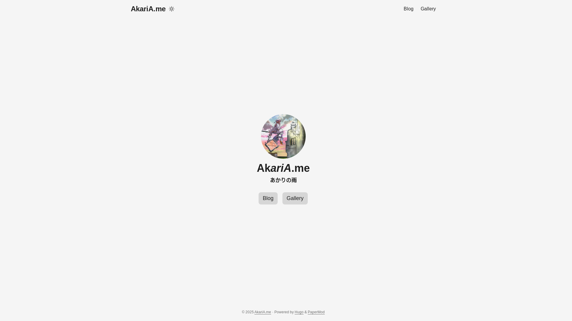 website screenshot of https://akaria.pages.dev/