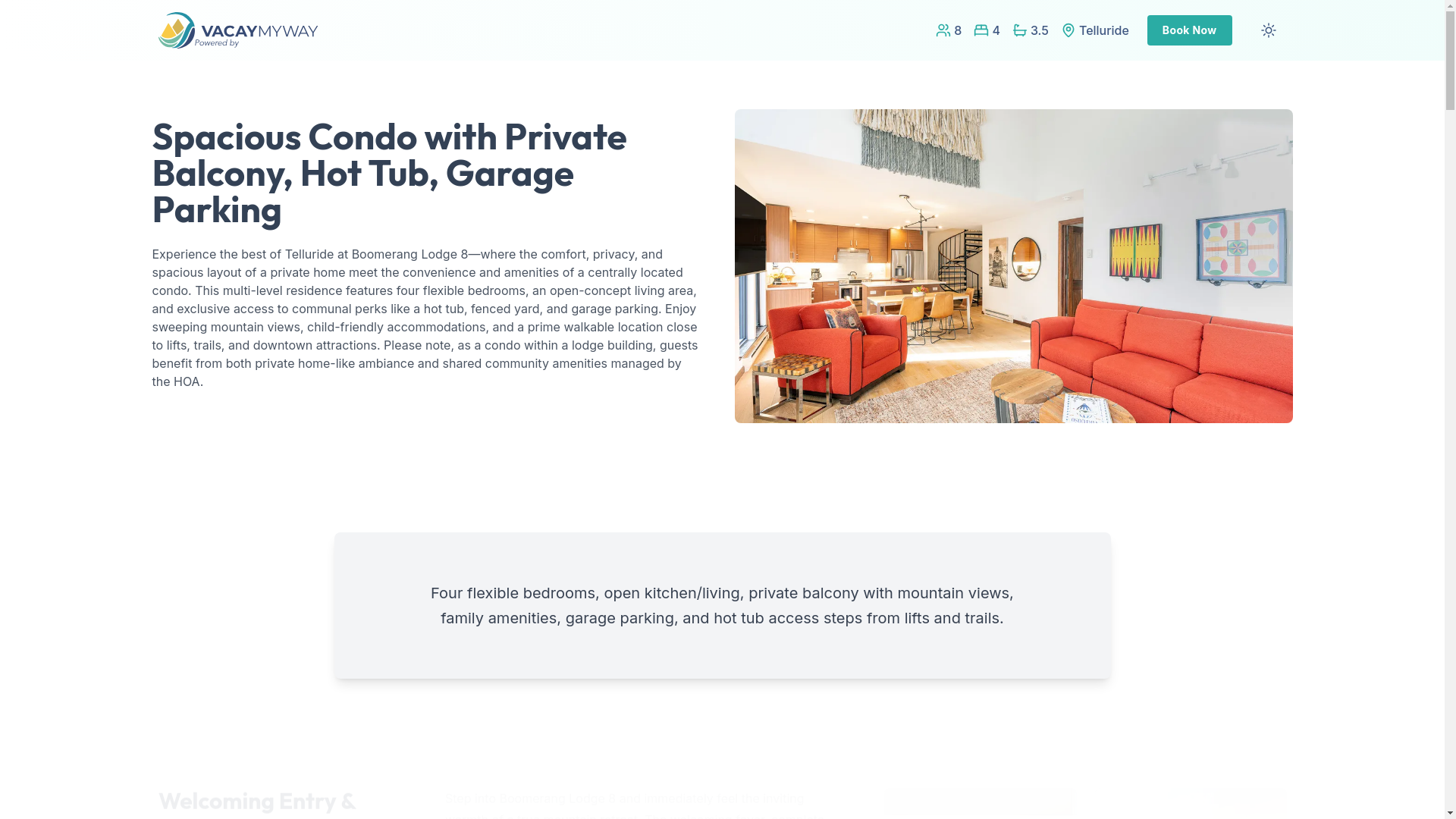 website screenshot of https://telluridevista.properties/