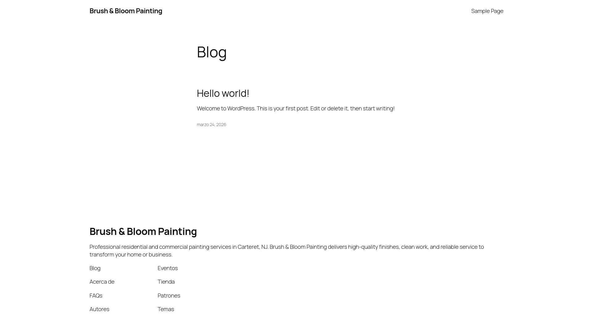 website screenshot of https://brushandbloompaintingllc.com/