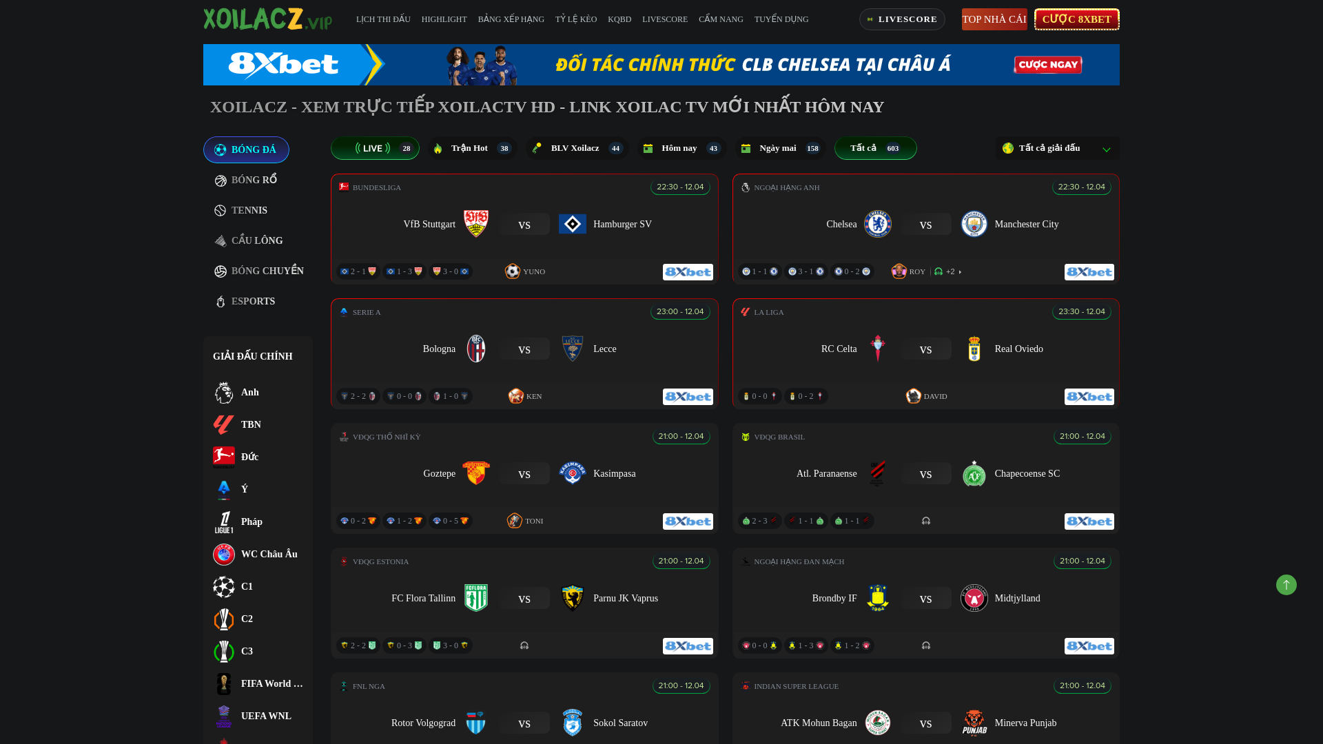 website screenshot of https://xoilacztd.tv