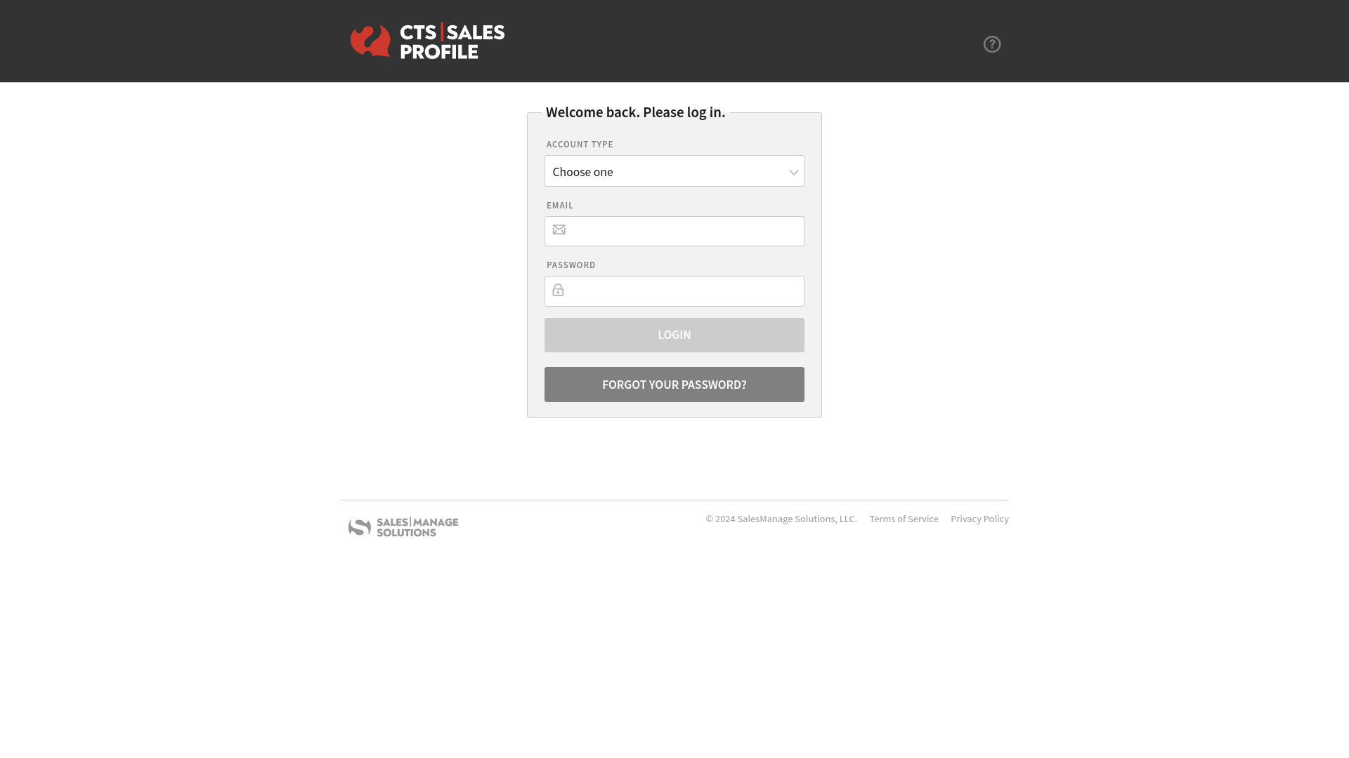 website screenshot of https://app.ctssalesprofile.com/