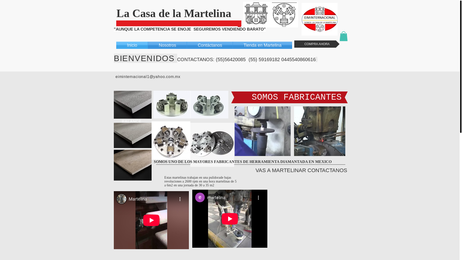 website screenshot of https://martelina.mx/