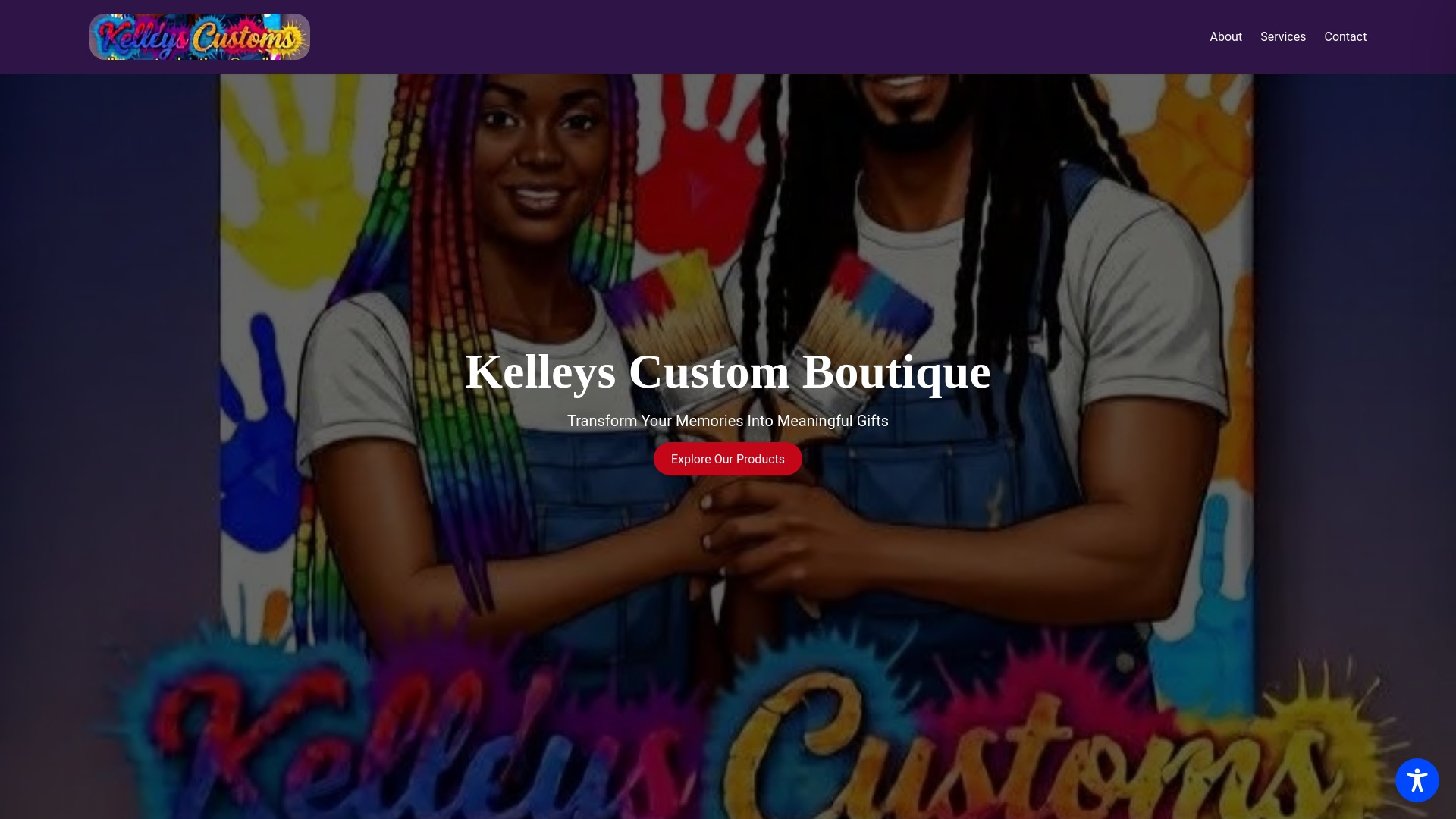website screenshot of https://kelleyscustomboutique.com/