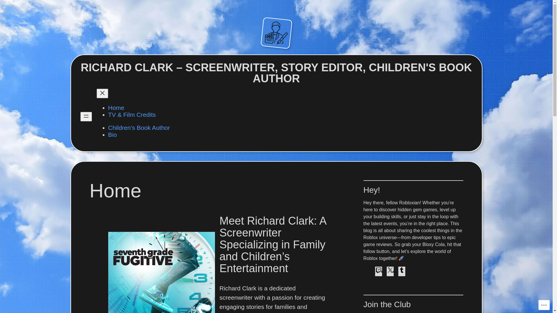 website screenshot of https://richardclarkwriter.com/