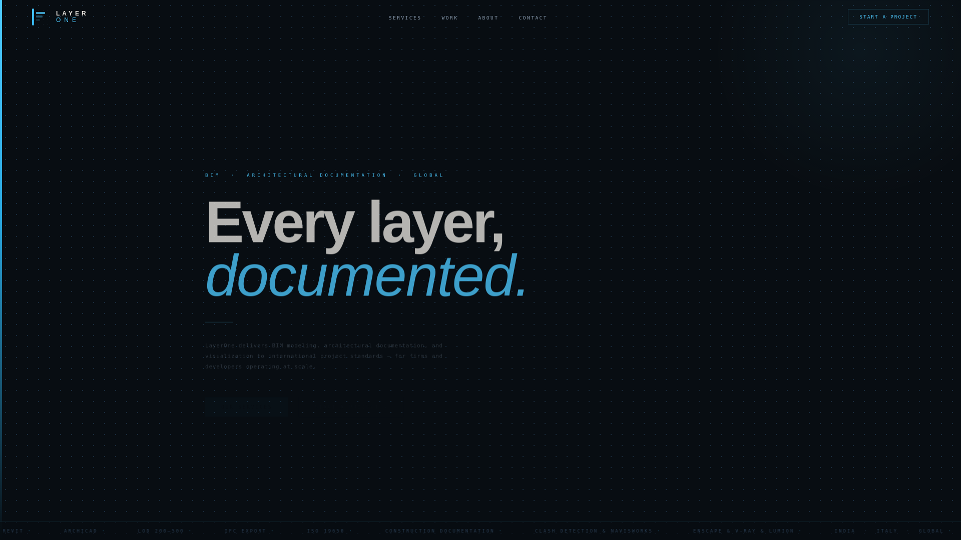 website screenshot of https://layeronebim.com/
