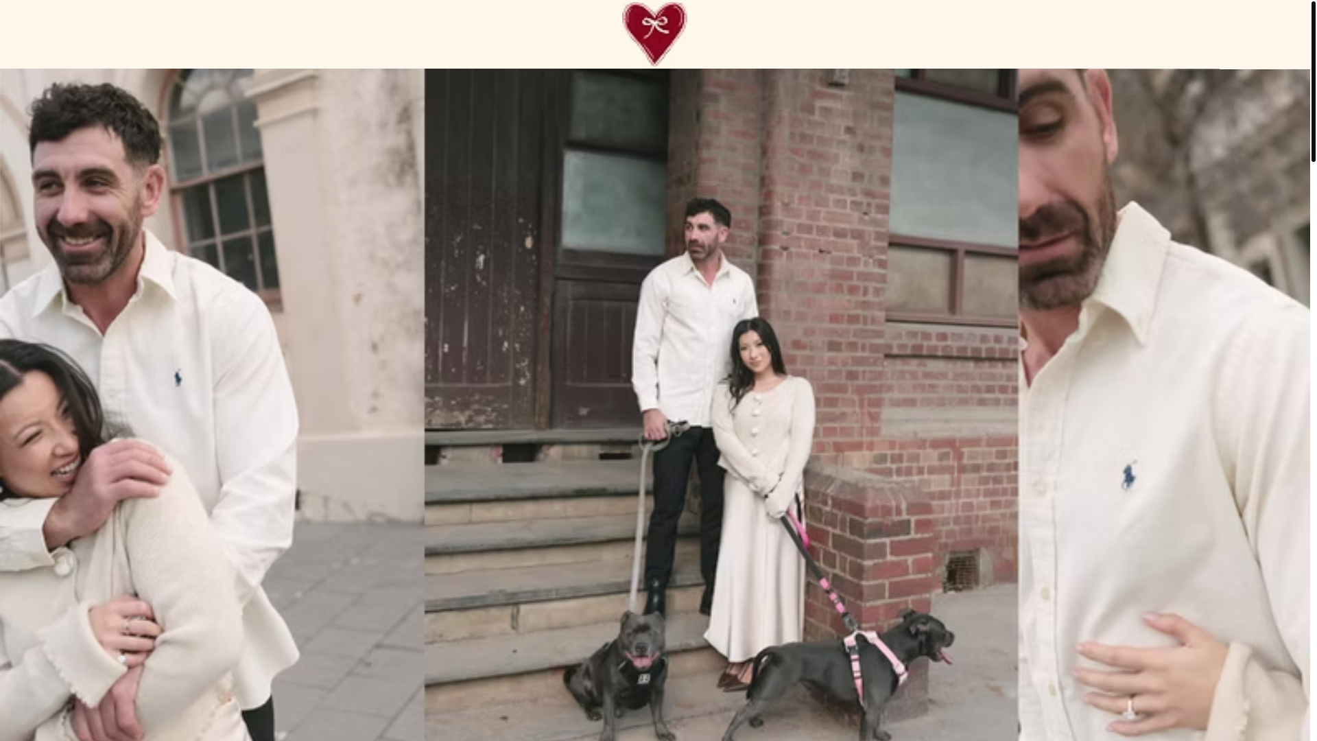 website screenshot of https://aleshaandsimon.com/