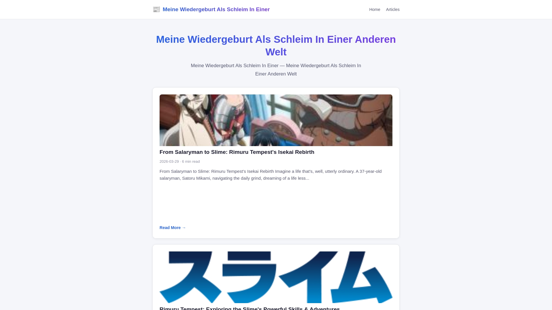 website screenshot of https://meine-wiedergeburt-als-schleim-in-einer-anderen-welt.pages.dev/