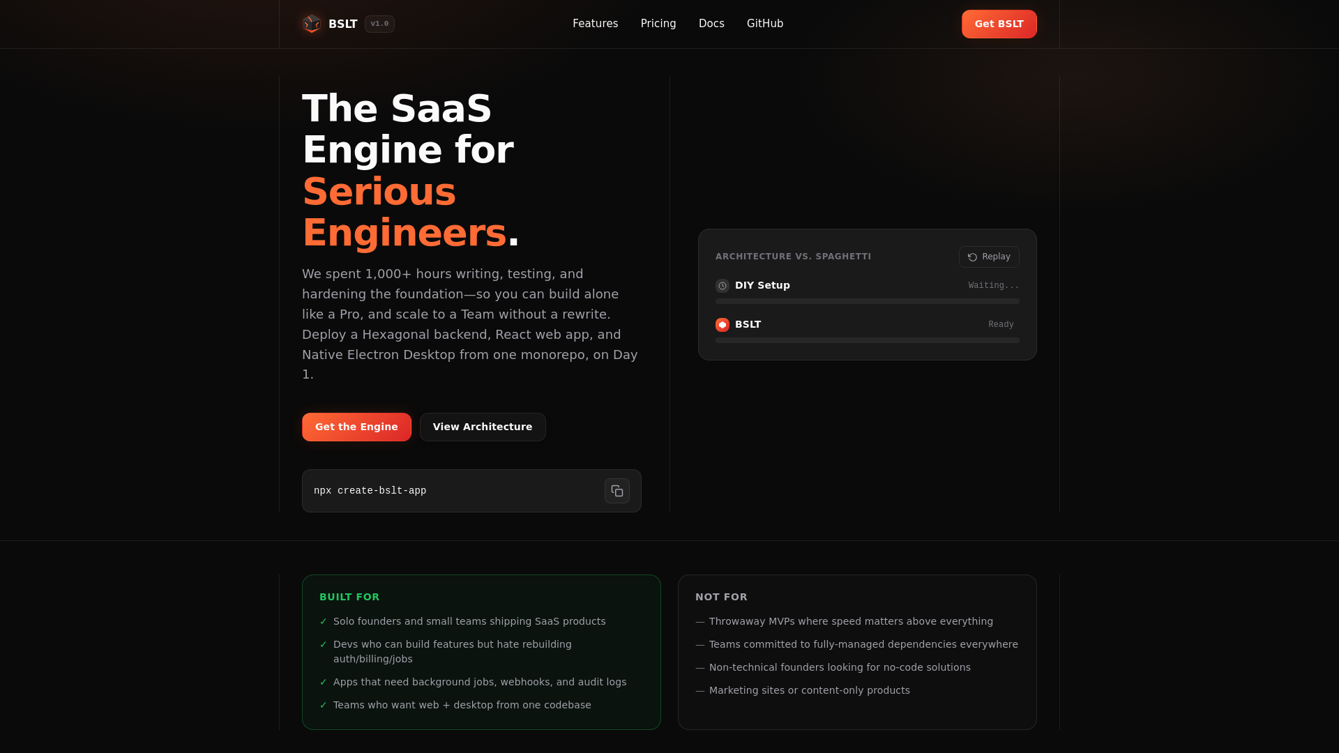 website screenshot of https://bslt.dev/
