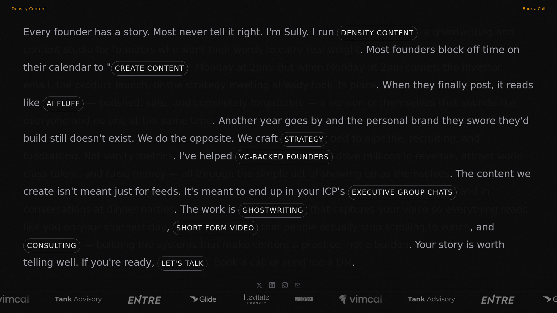 website screenshot of https://densitycontent.com/