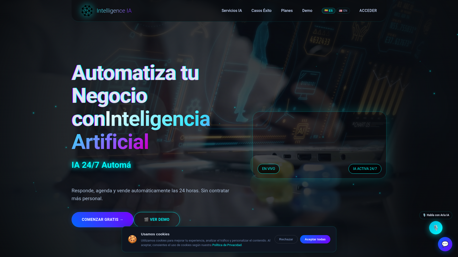 website screenshot of https://intelligenceia360.com/