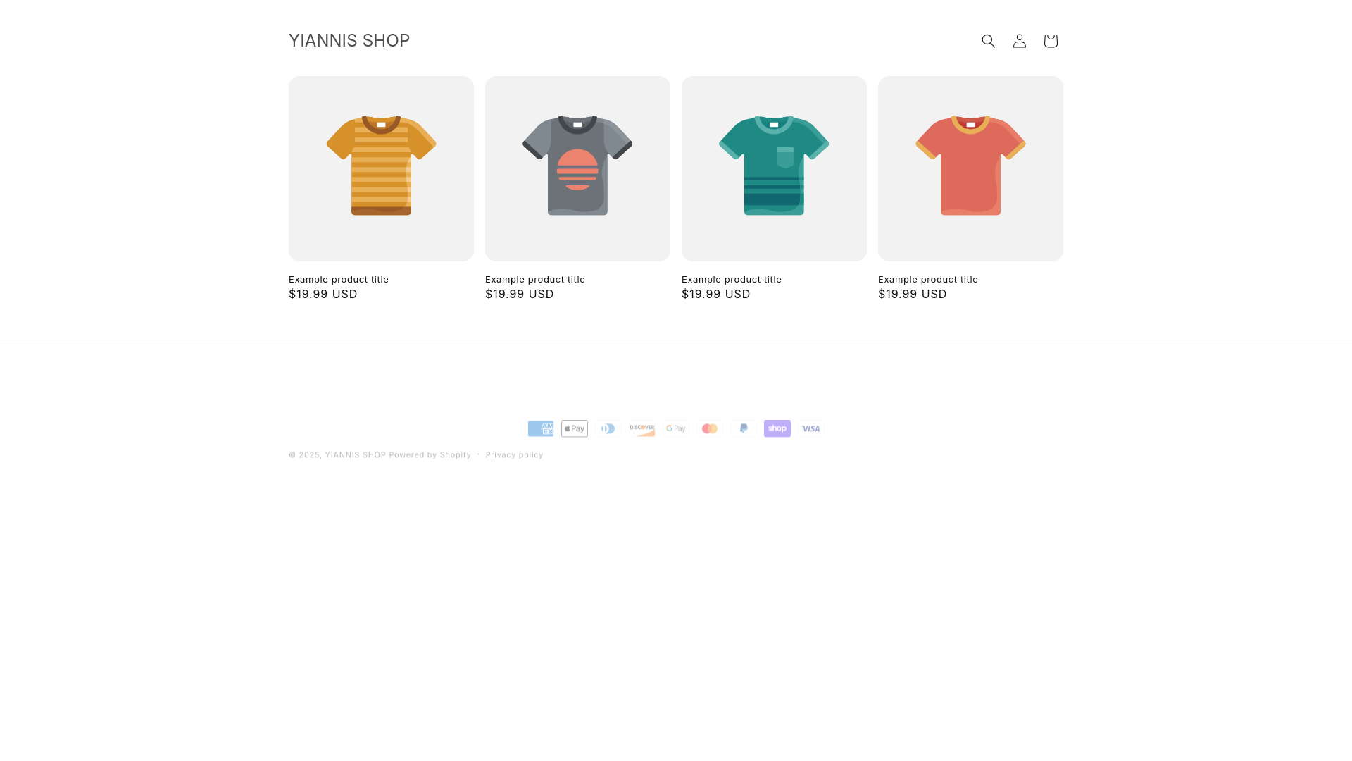 website screenshot of https://yiannisshop.com/