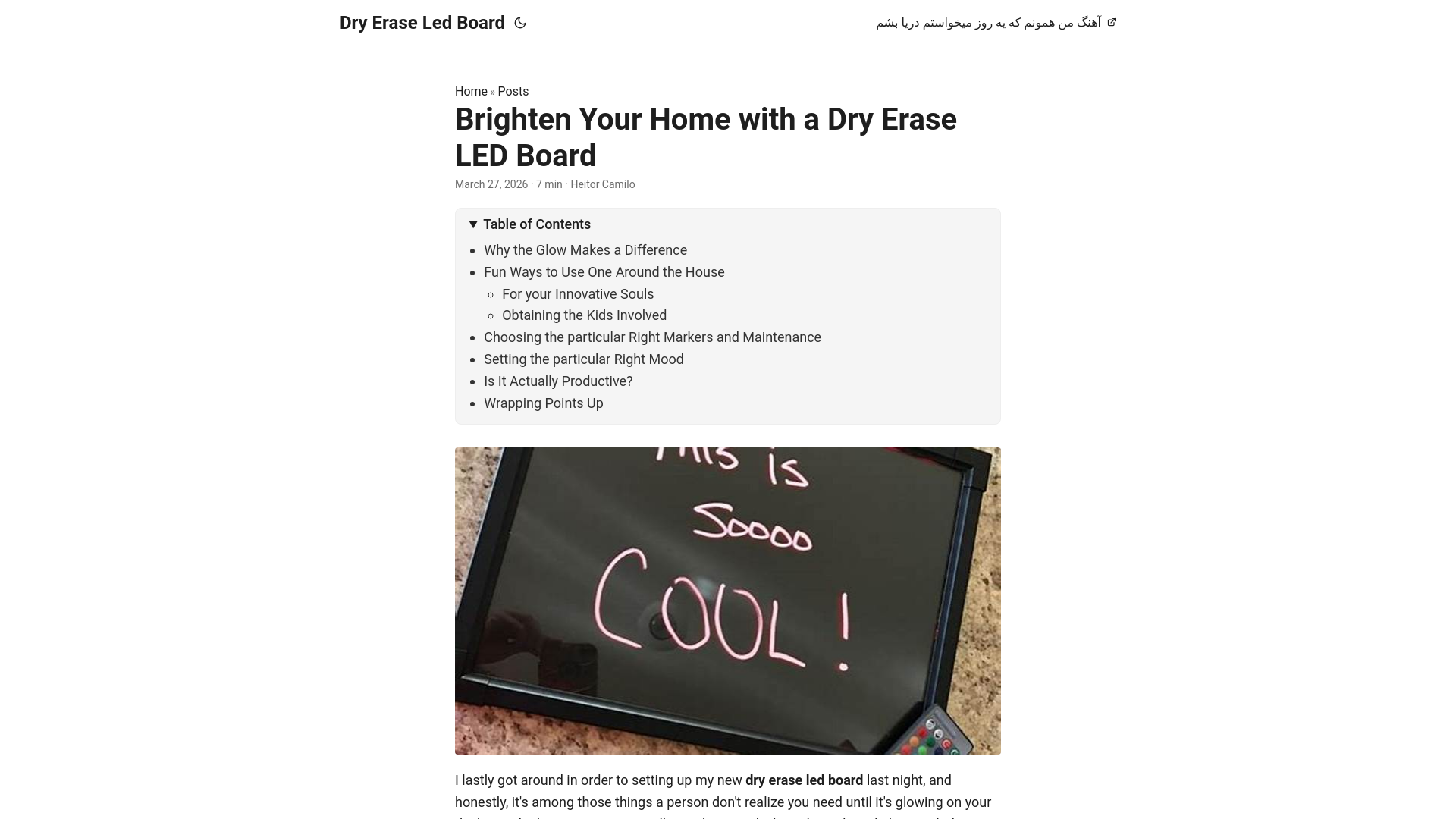 website screenshot of https://dry-erase-led-board.pages.dev/