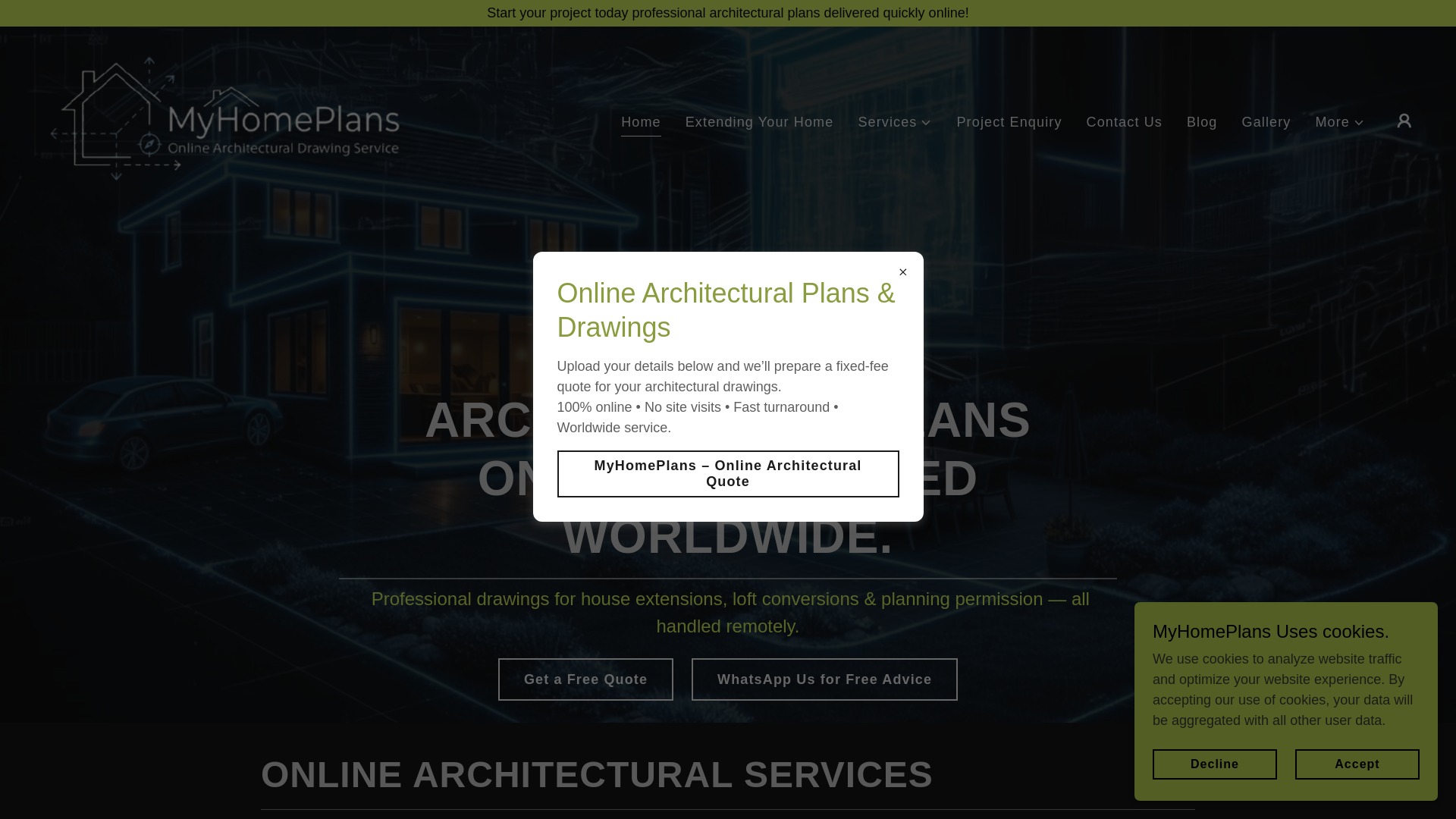 website screenshot of https://myhomeplans.shop/