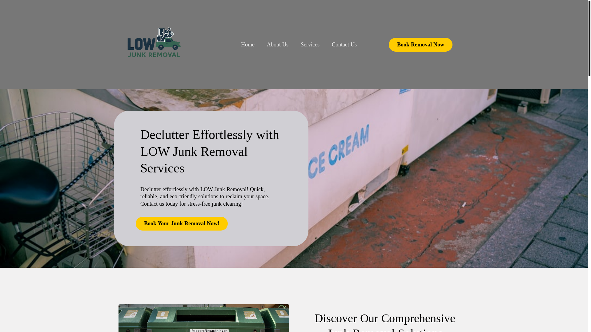 website screenshot of https://lowjunkremoval.com/