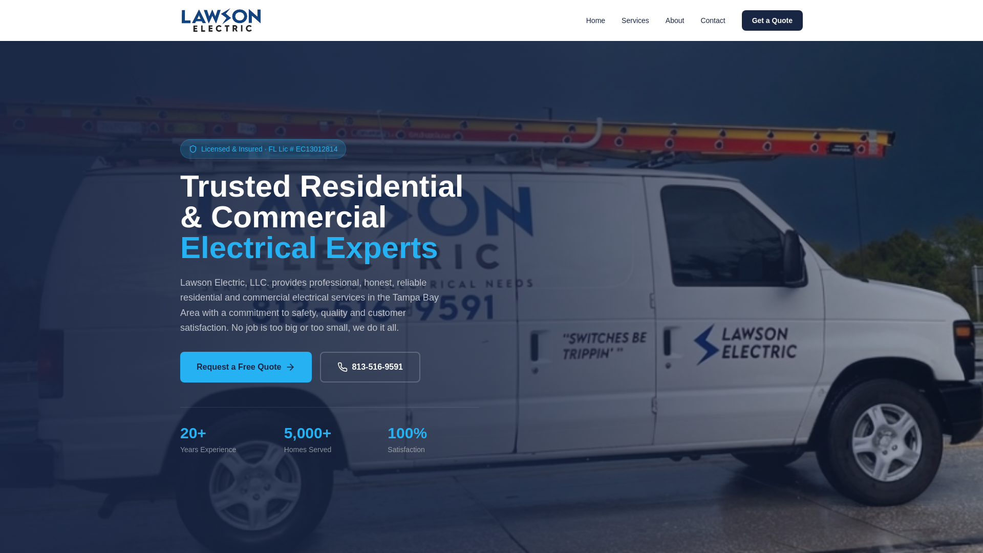 website screenshot of https://lawsonelectric.biz