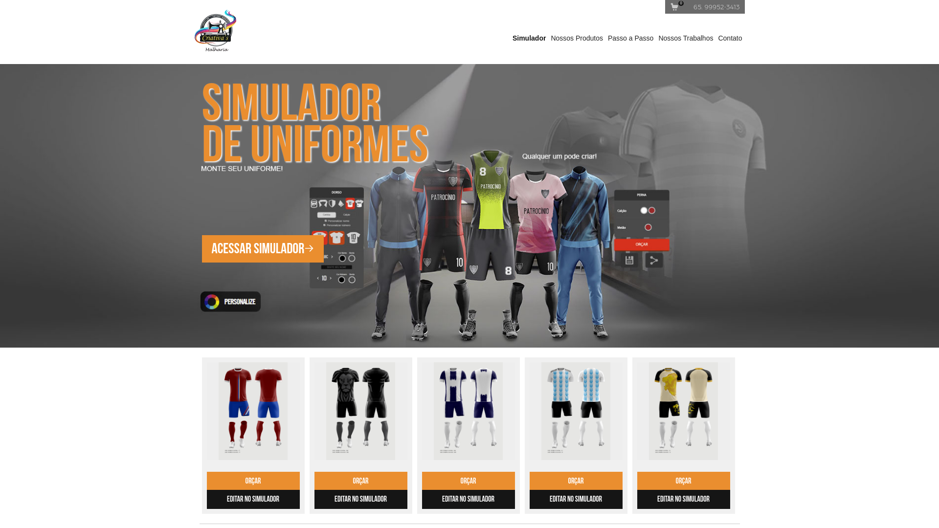 website screenshot of https://criativasmalhas.com.br/