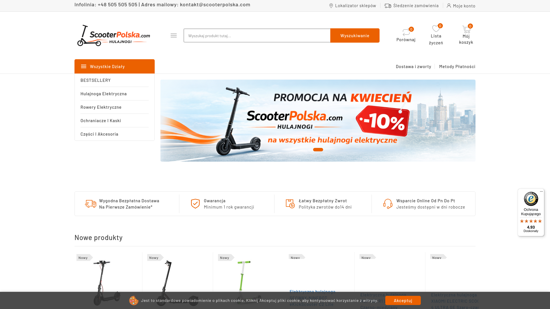 website screenshot of https://scooterpolska.com/