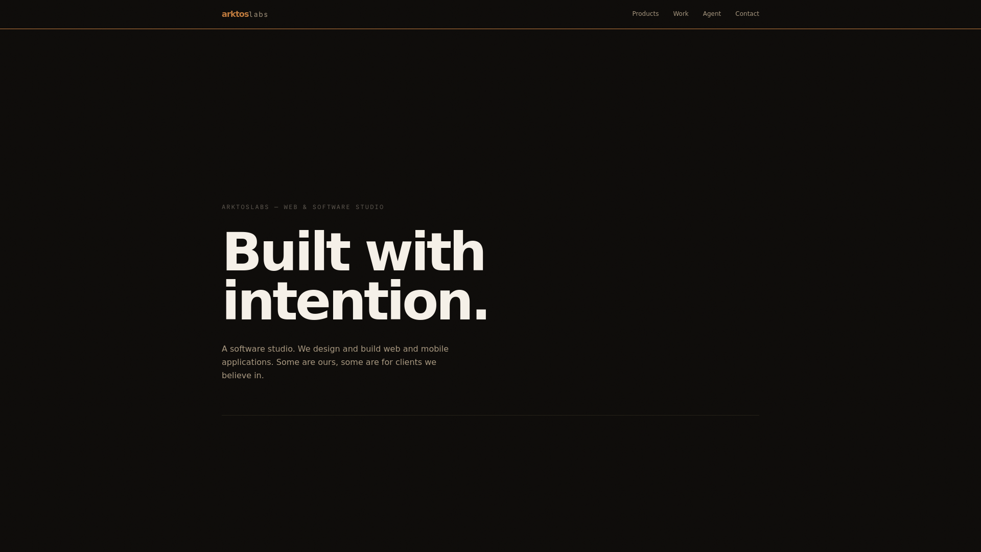 website screenshot of https://arktoslabs.io/