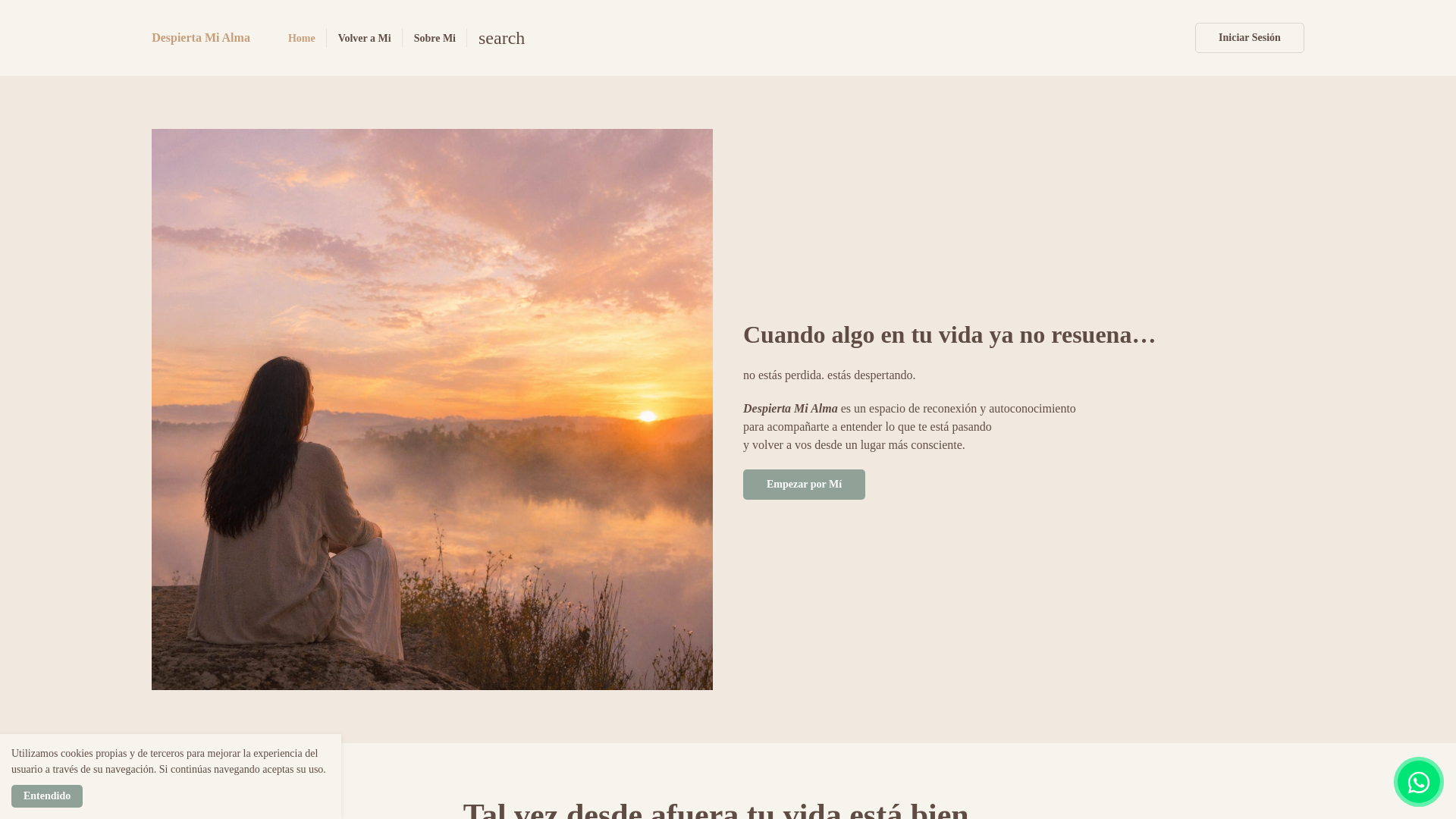 website screenshot of https://despiertamialma.com.ar/