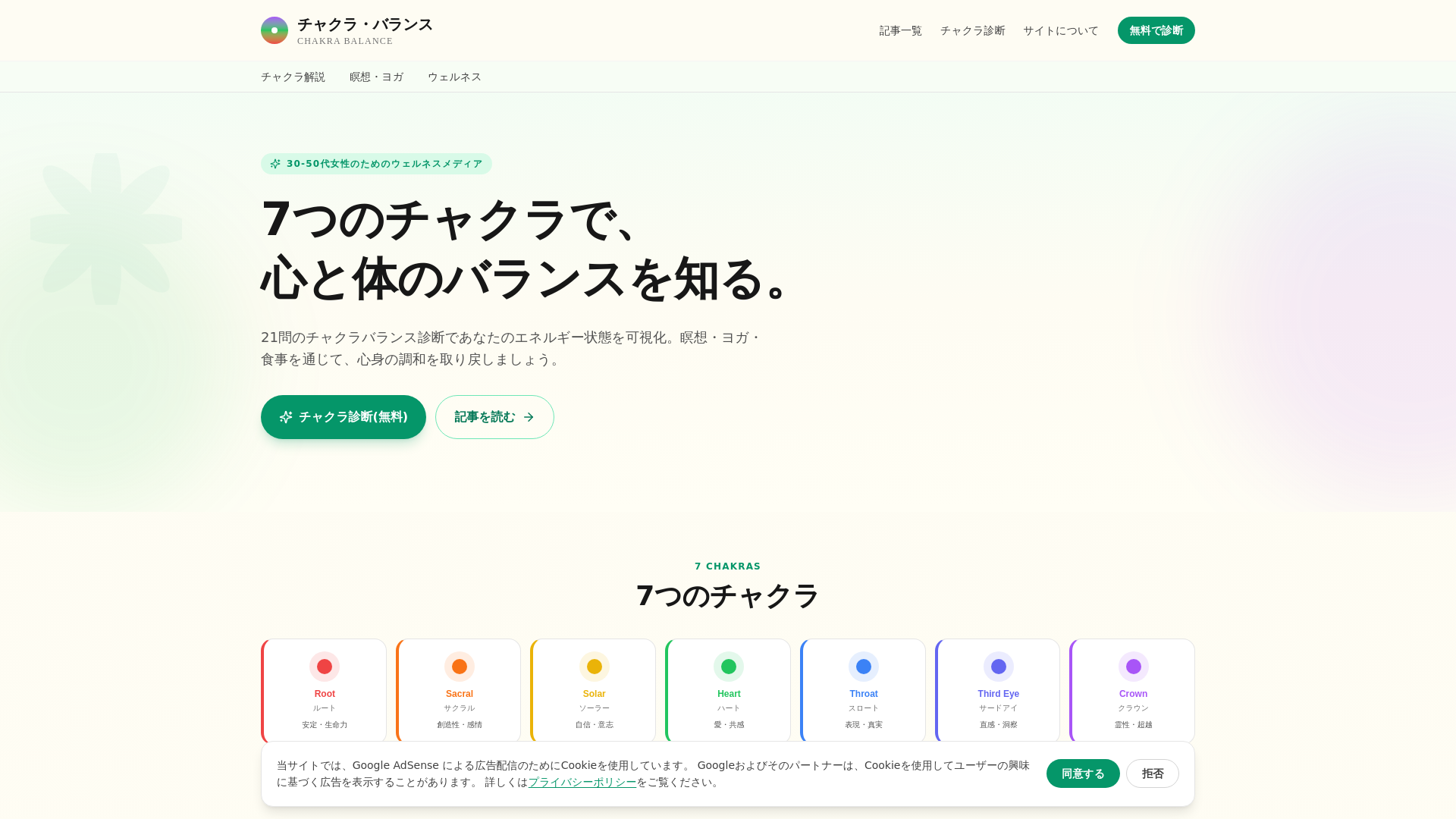 website screenshot of https://chakra-balance.pages.dev/