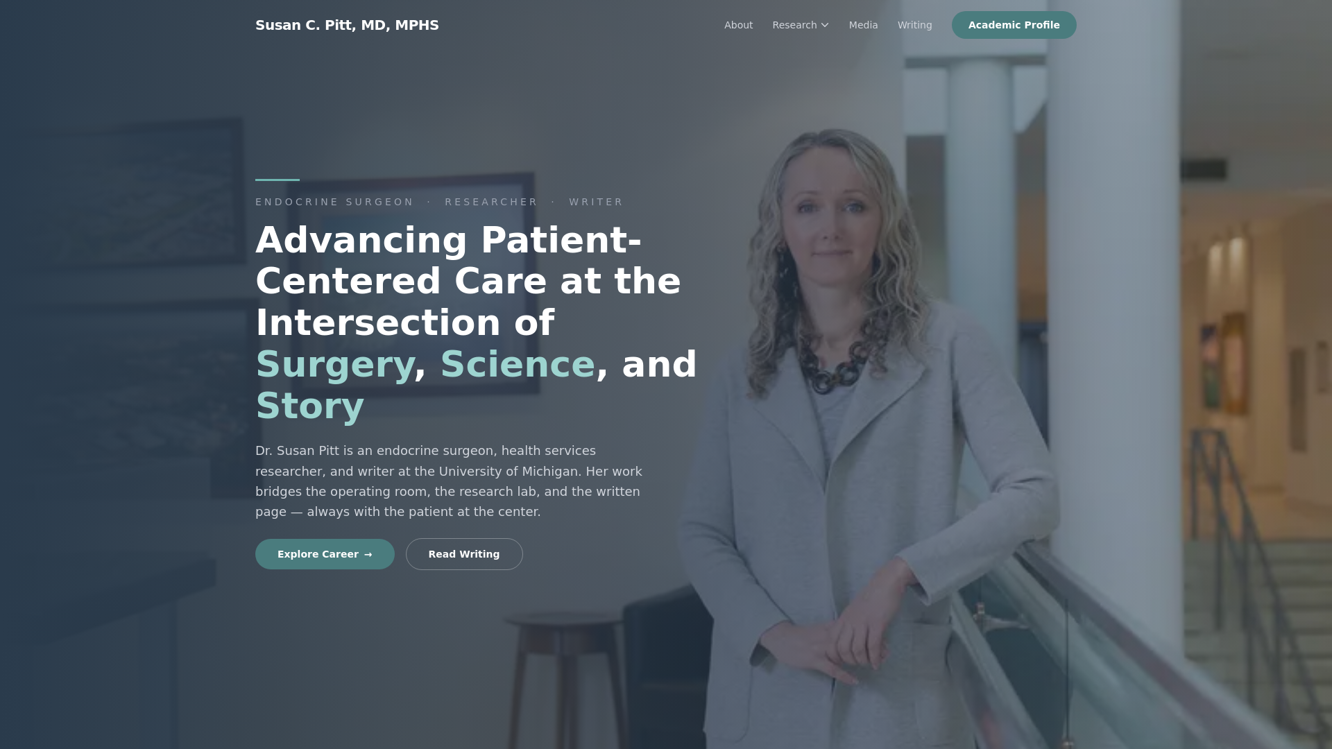 website screenshot of https://susanpittmd.com/