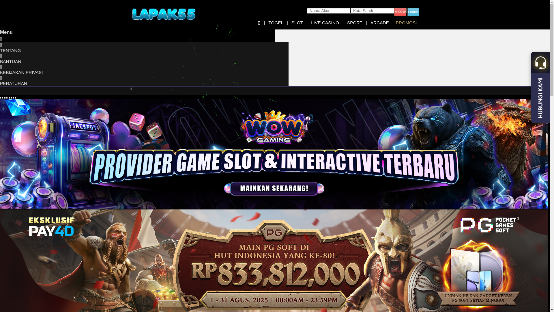 website screenshot of https://lapak55.ink/