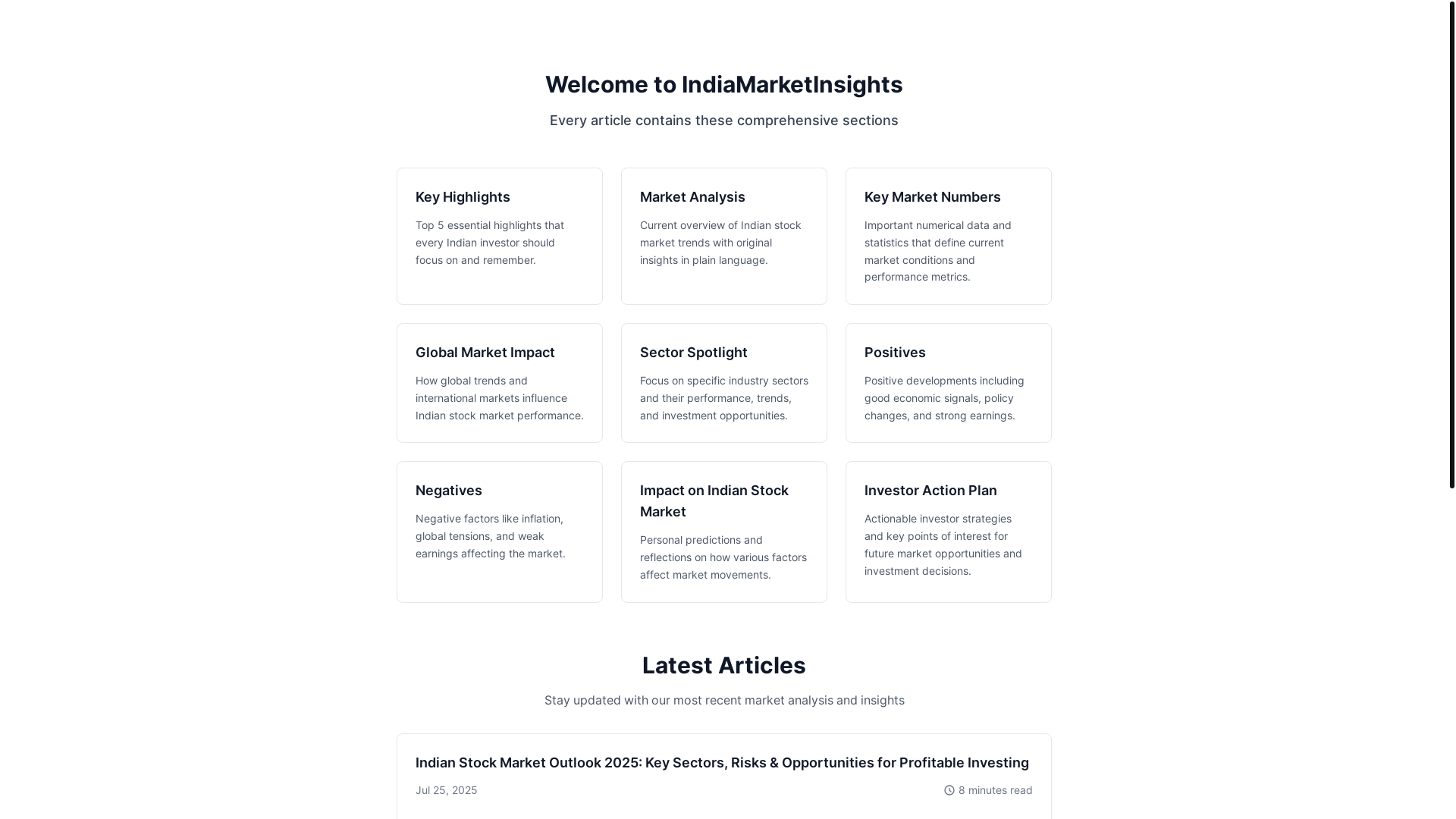 website screenshot of https://india-market-insights-project.pages.dev/