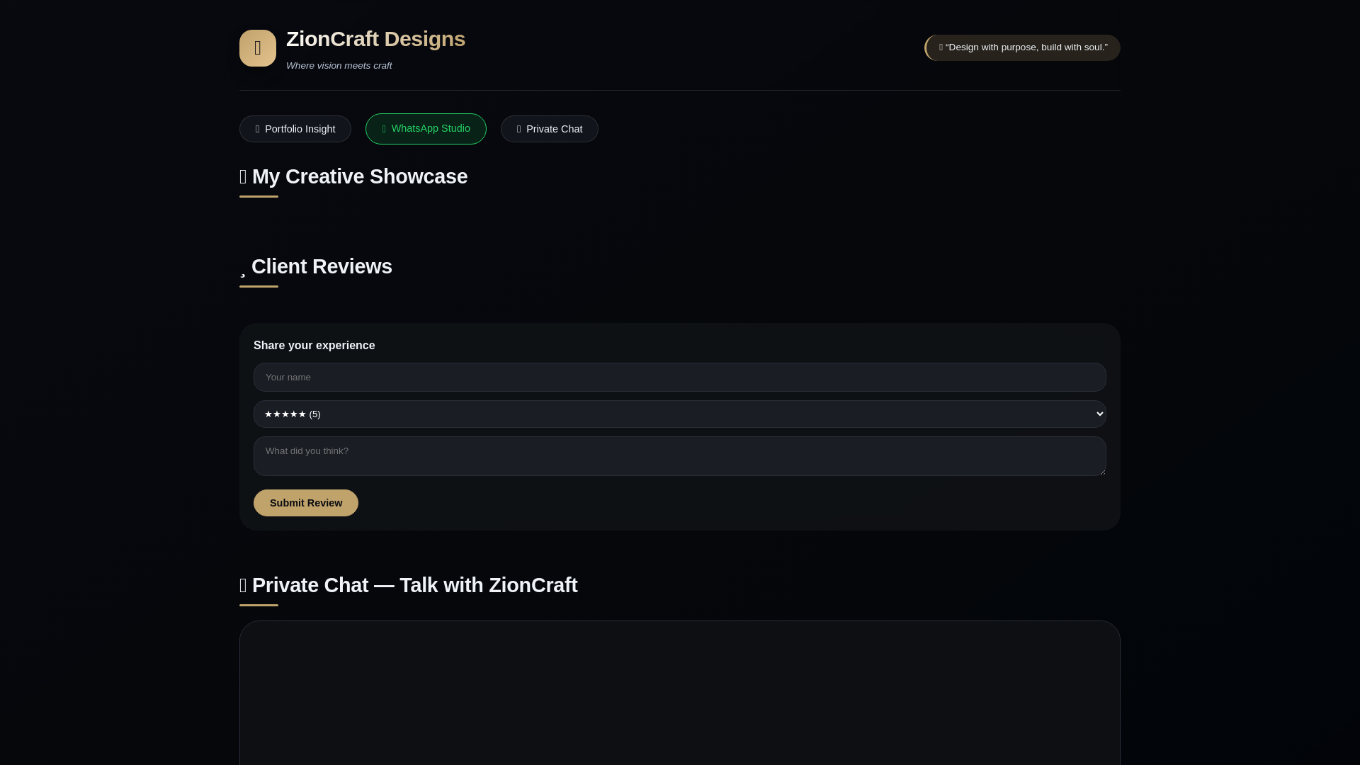 website screenshot of https://zion-craft.pages.dev/