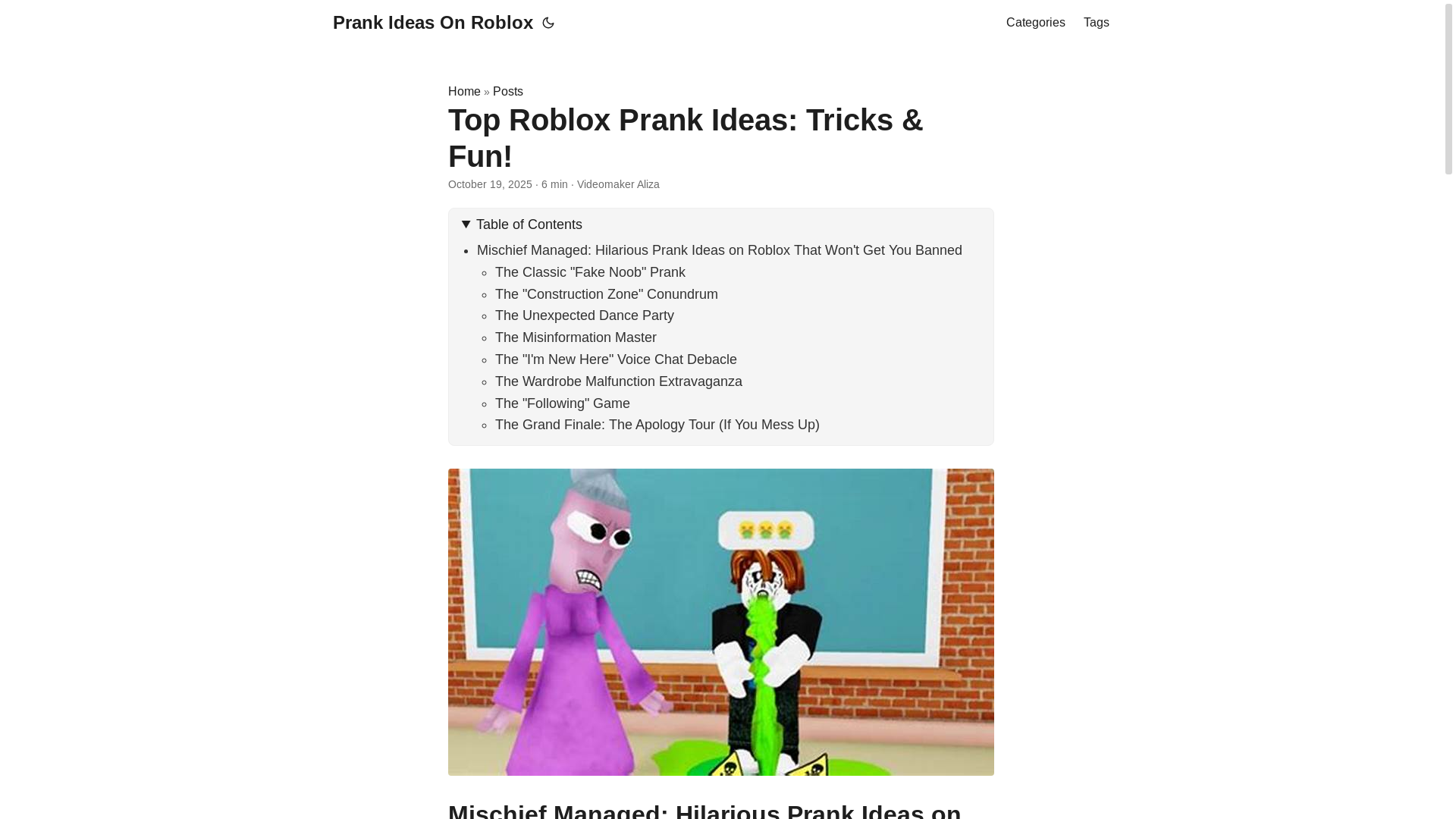 website screenshot of https://prank-ideas-on-roblox.pages.dev/