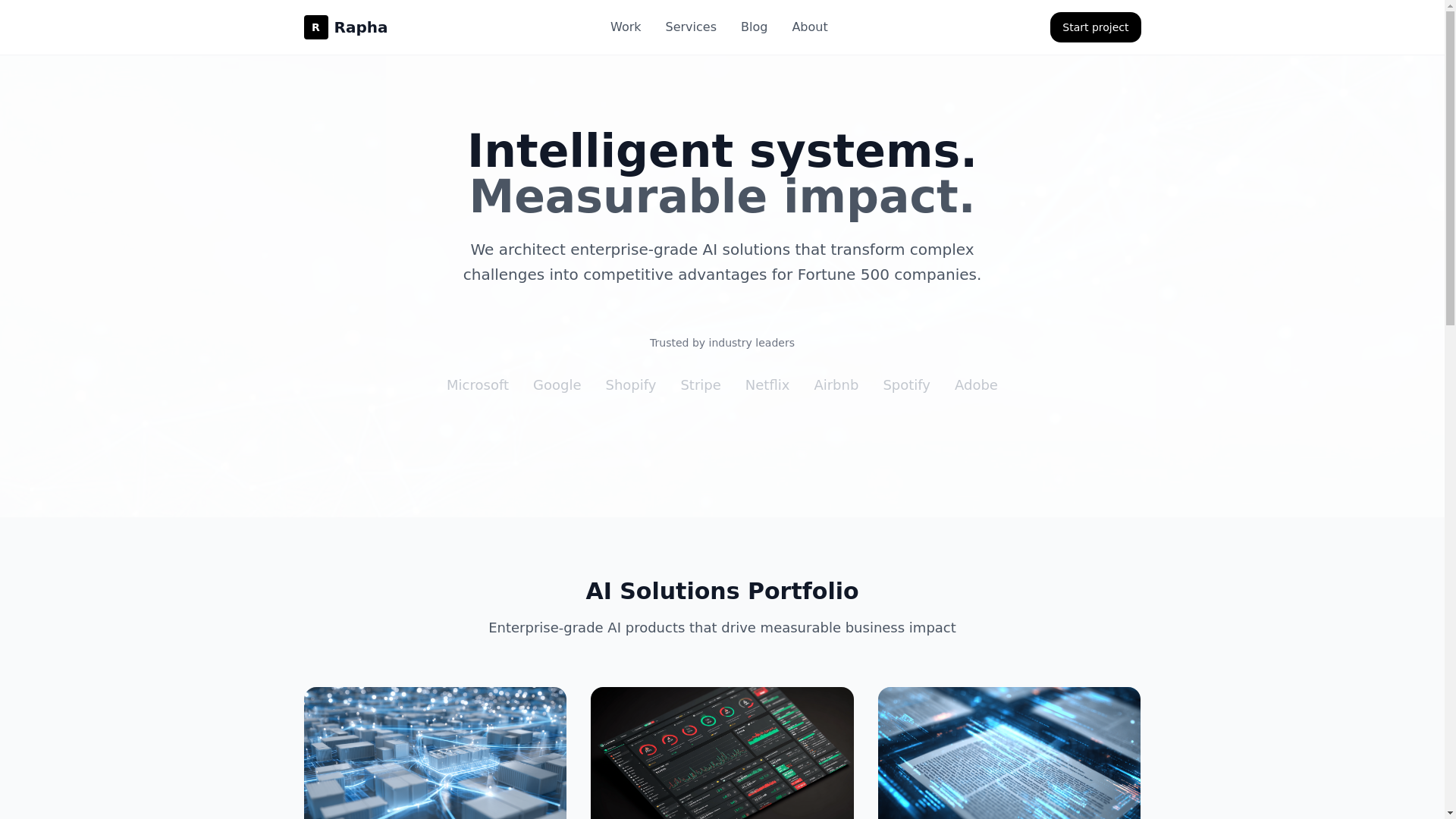 website screenshot of https://rapha-ai-showcase.pages.dev/