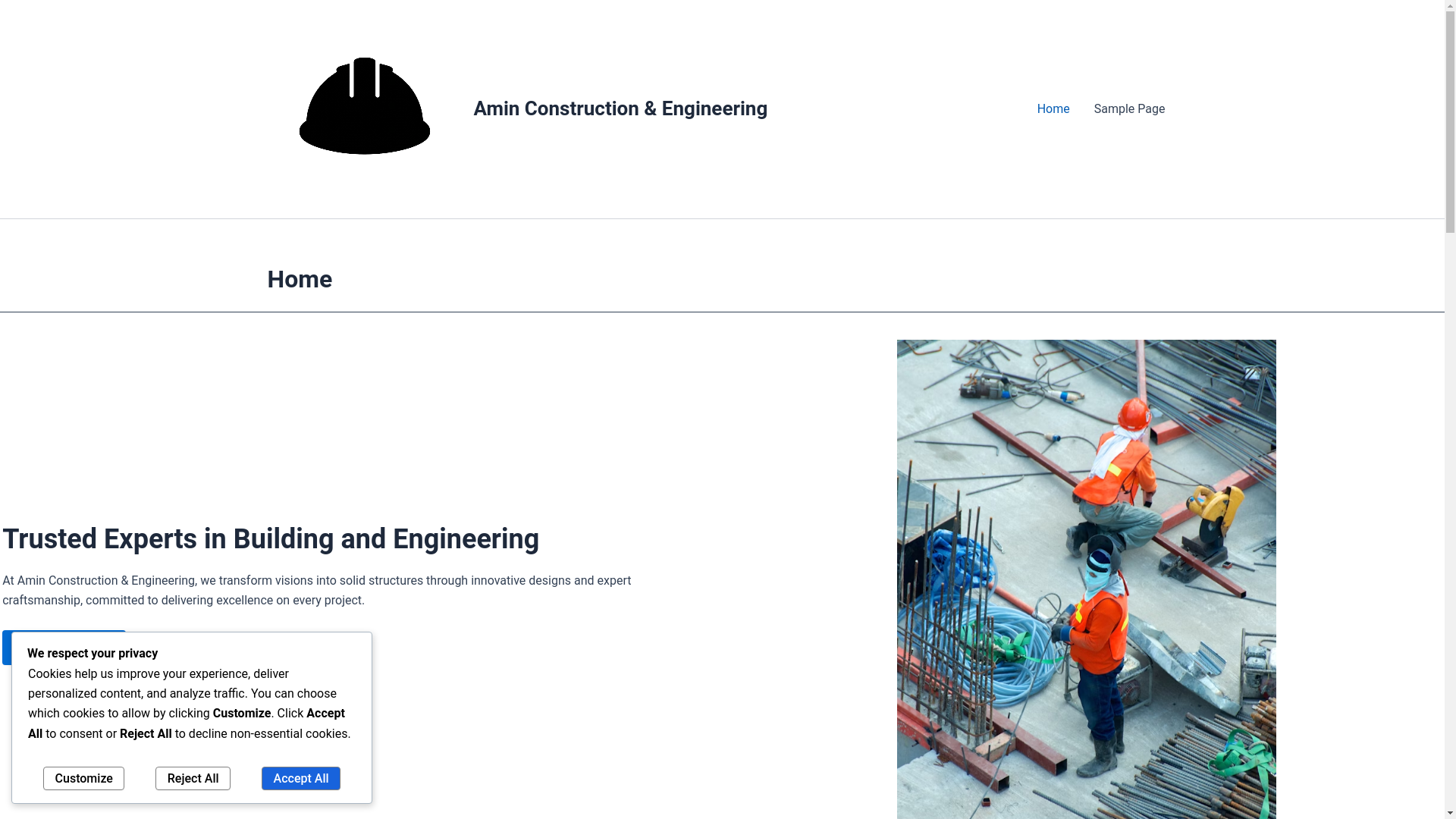 website screenshot of https://aminintradeengineering.com/