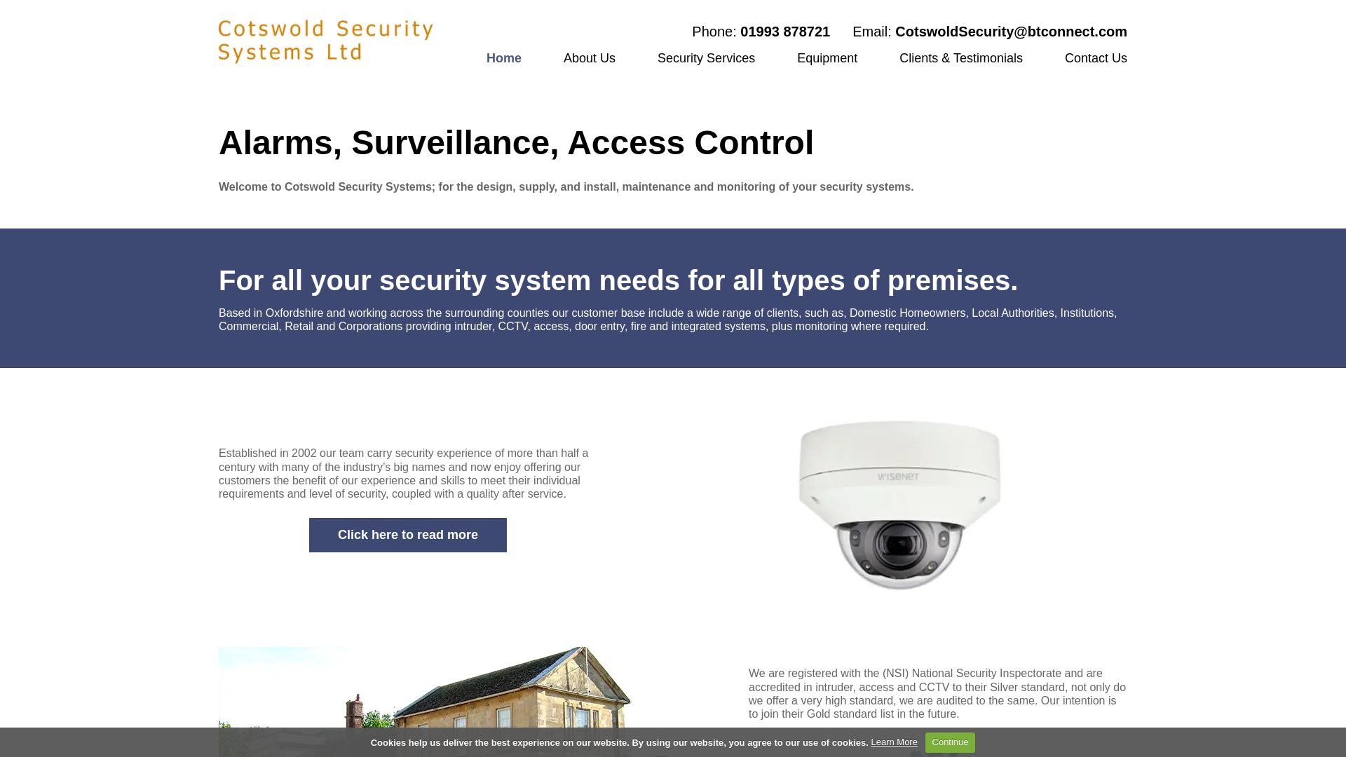 website screenshot of https://cotswoldsecuritysystems.com/