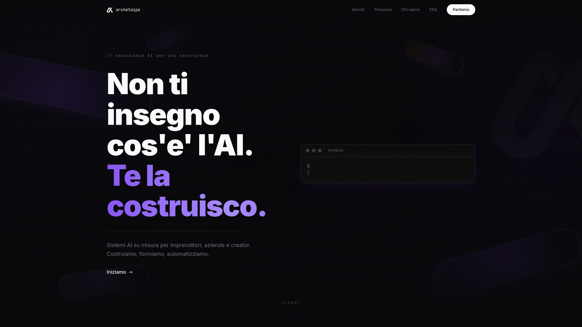website screenshot of https://archetaipe.ai
