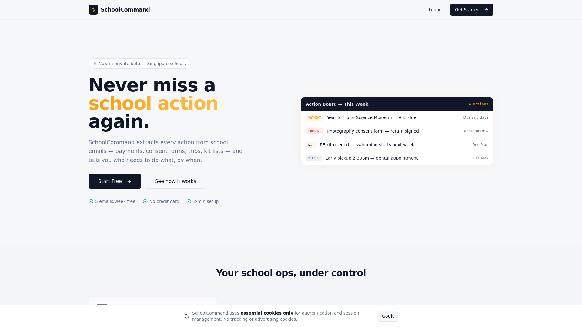 website screenshot of https://familycommand.ai/