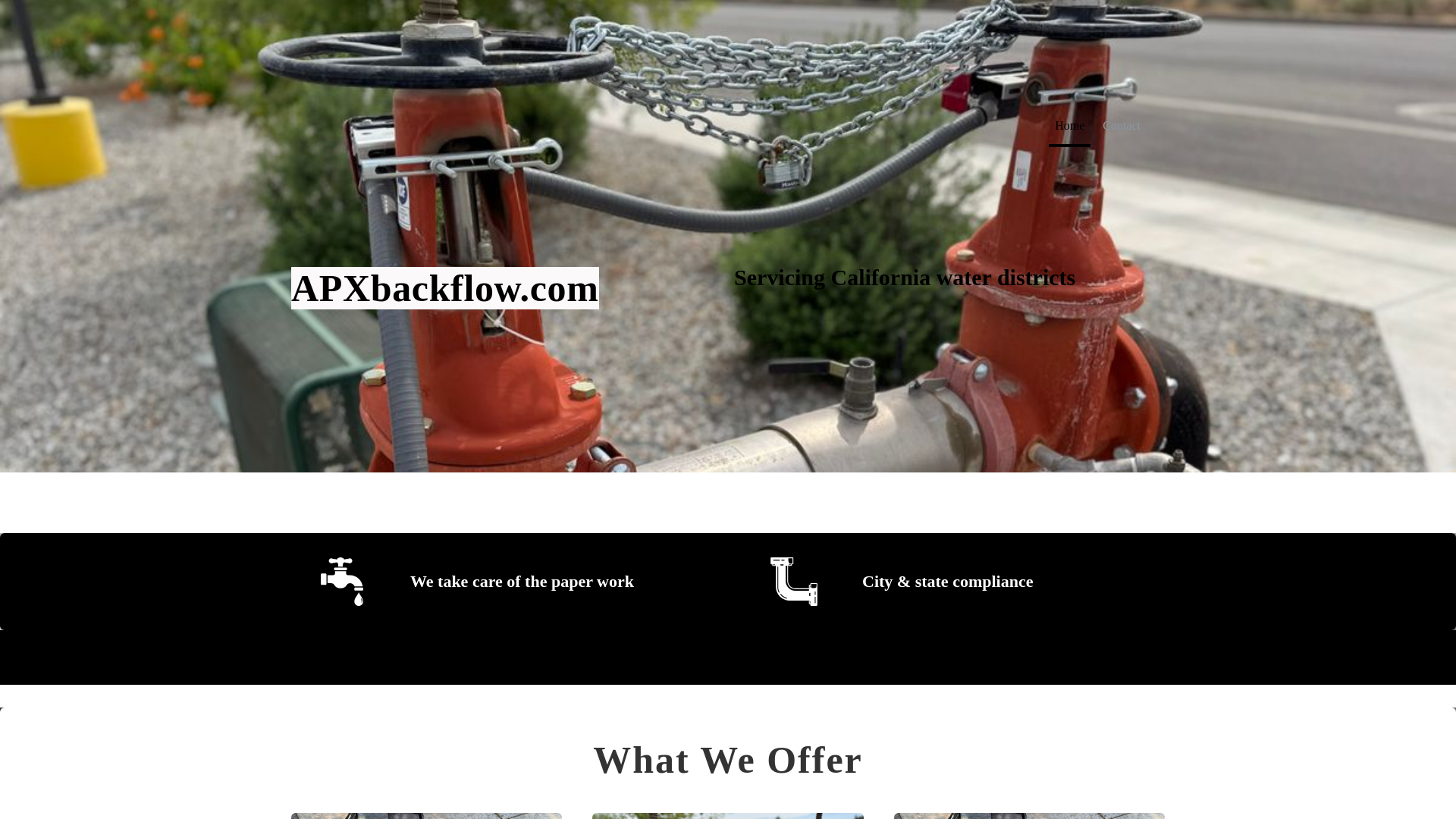 website screenshot of https://apxbackflow.com/