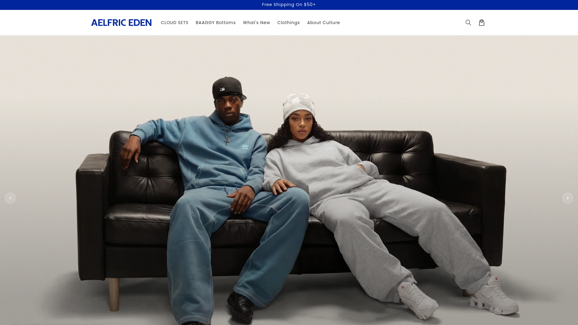 website screenshot of https://aelfricedenclothingandshoes.com/