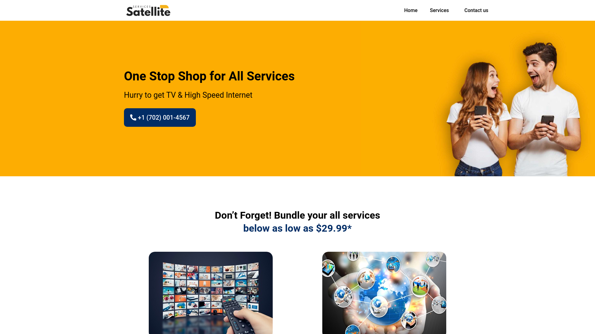 website screenshot of https://servicessatellite.com/