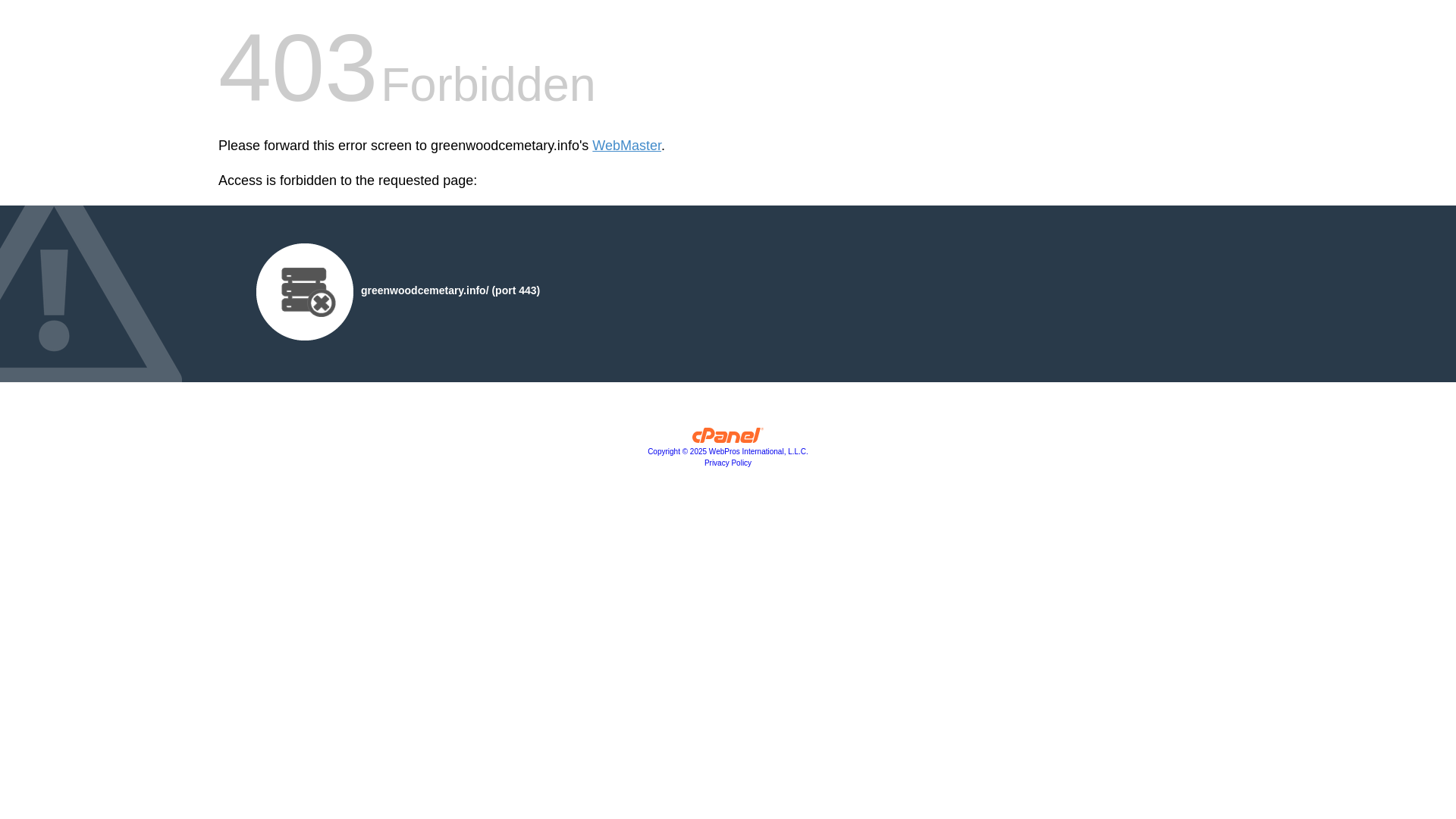 website screenshot of https://greenwoodcemetary.info/