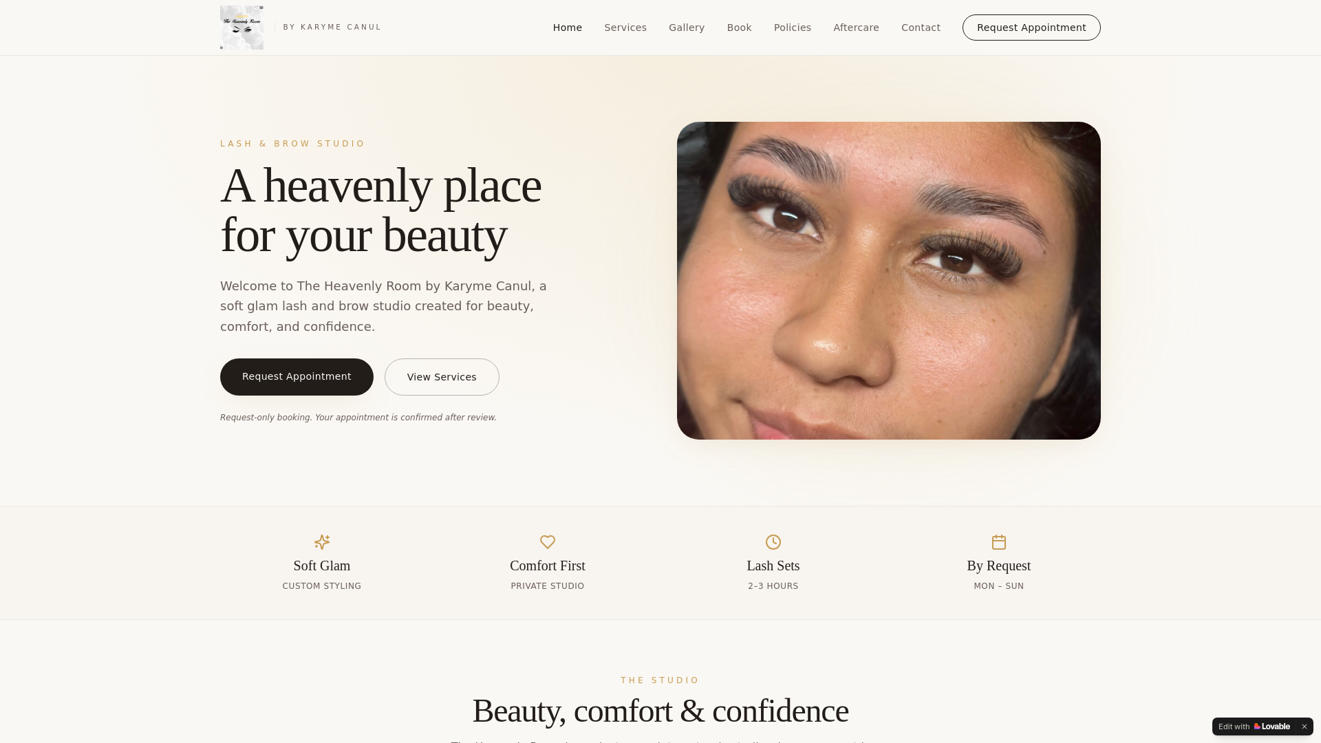 website screenshot of https://getheavenlyroom.org/